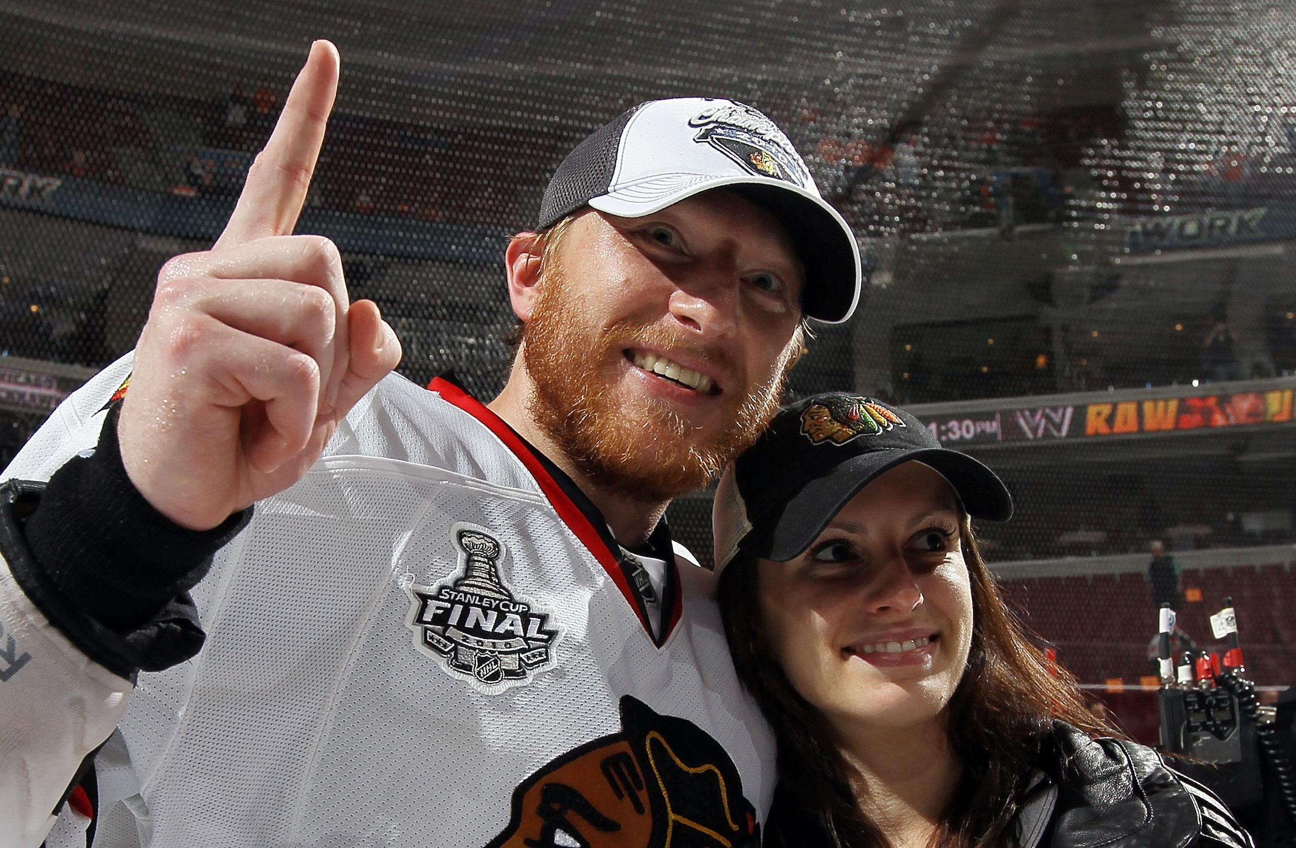 PHILADELPHIA - JUNE 09:  Marian Hossa #81 of the Chicago Blackhawks celebrates after teammate Patrick Kane scored the game-winning goal in overtime to defeat the Philadelphia Flyers 4-3 and win the Stanley Cup in Game Six of the 2010 NHL Stanley Cup Final