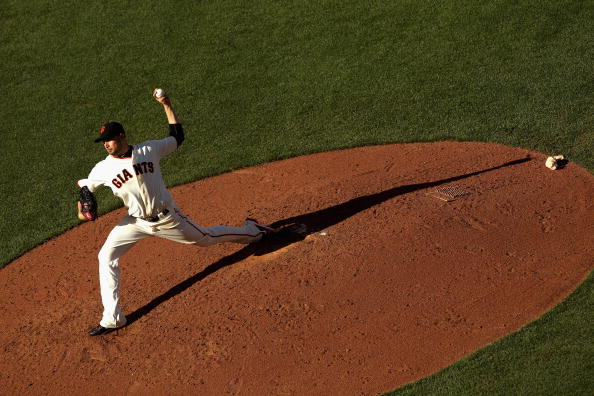 SAN FRANCISCO - JULY 28:  Jonathan Sanchez #57 of the San Francisco Giants pitches against the Florida Marlins at AT&T Park on July 28, 2010 in San Francisco, California.  (Photo by Ezra Shaw/Getty Images)