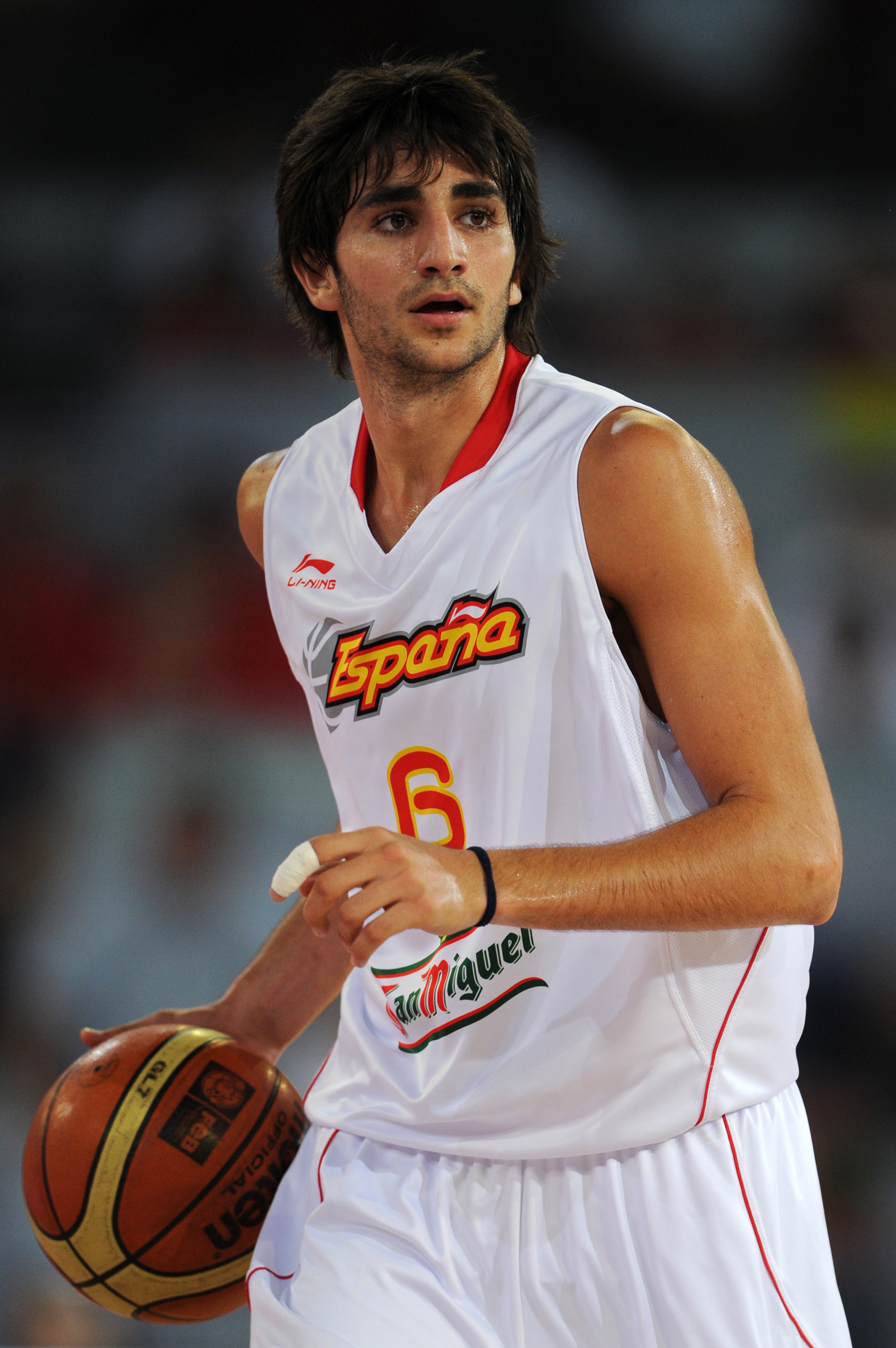 MADRID, SPAIN - AUGUST 22:  Ricky Rubio of Spain watches on during a friendly basketball game between Spain and the USA at La Caja Magica on August 22, 2010 in Madrid, Spain.  (Photo by Jasper Juinen/Getty Images)