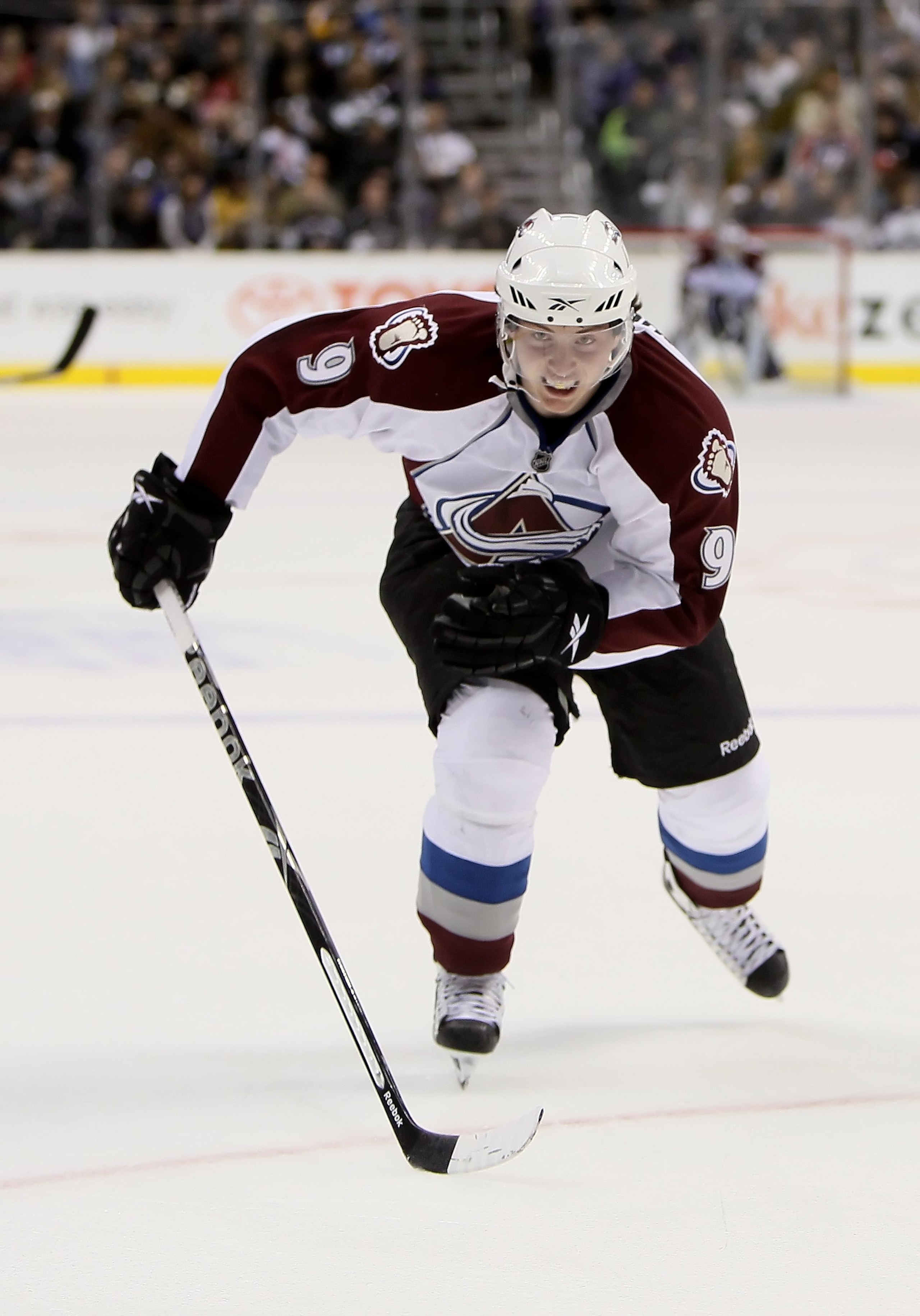 LOS ANGELES, CA - FEBRUARY 13:  Matt Duchene #9 of the Colorado Avalanche skates against the Los Angeles Kings at Staples Center on February 13, 2010 in Los Angeles, California.  (Photo by Jeff Gross/Getty Images)