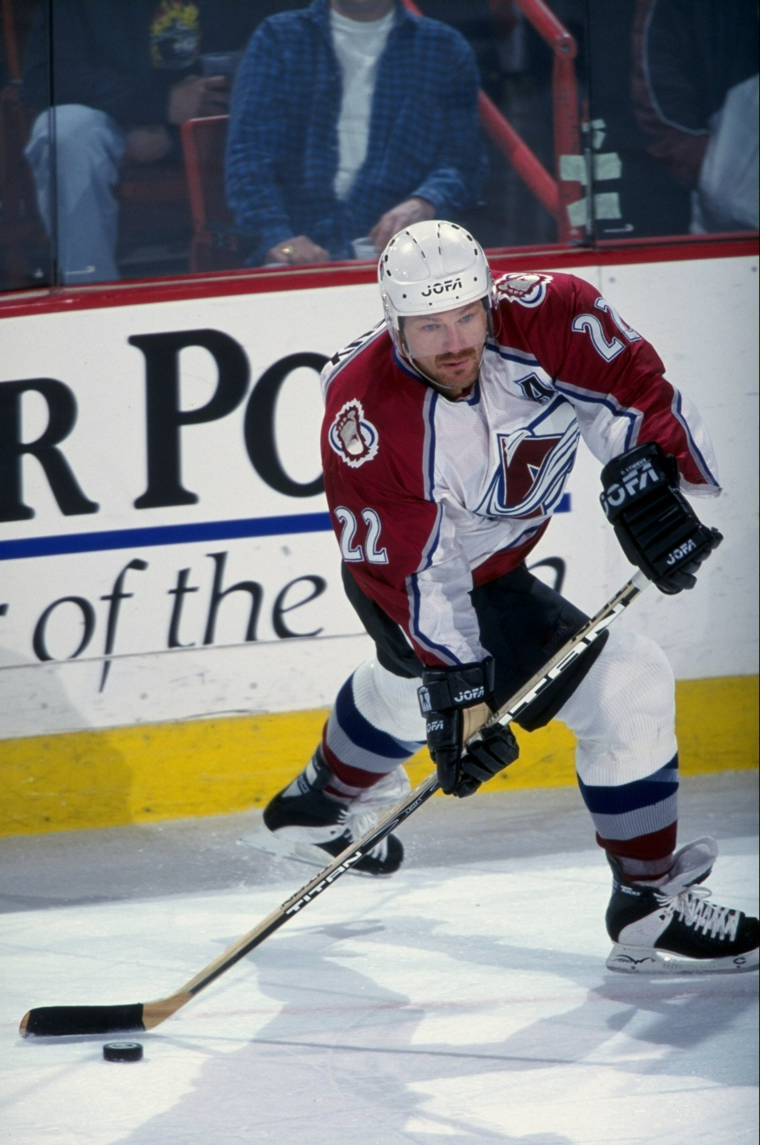 12 Jan 1999:  Claude Lemieux #22 of the Colorado Avalanche in action during the game against the Chicago Blackhawks at the McNichols Arena in Denver, Colorado. The Avalanche defeated the Blackhawks 4-1. Mandatory Credit: Brian Bahr  /Allsport