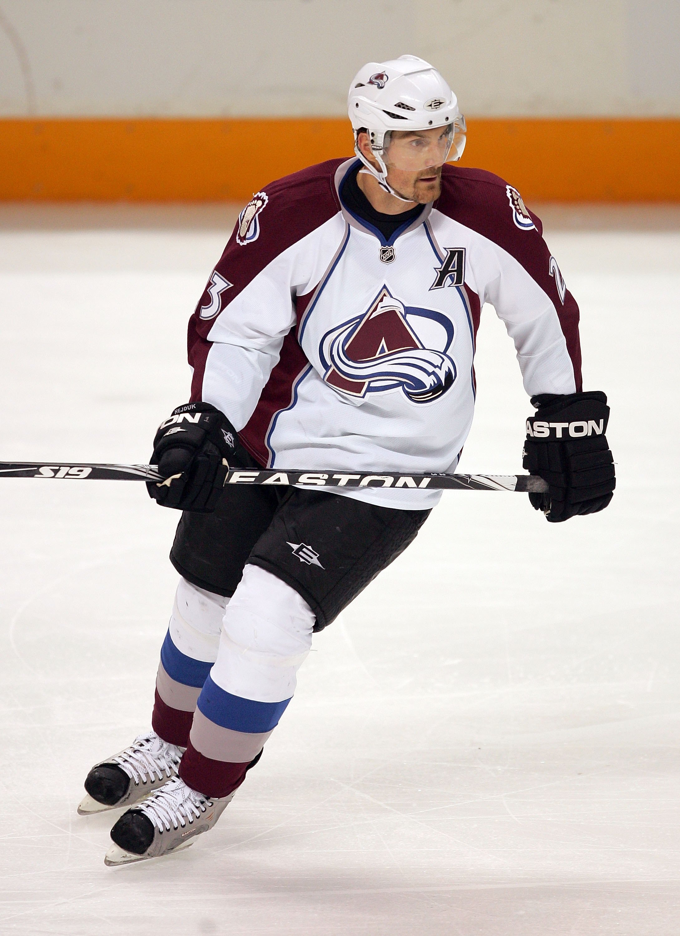 SAN JOSE, CA - OCTOBER 30:  Milan Hejduk #23 of the Colorado Avalanche warms up on the ice before their game against the San Jose Sharks at the HP Pavilion on October 30, 2009 in San Jose, California.  (Photo by Ezra Shaw/Getty Images)