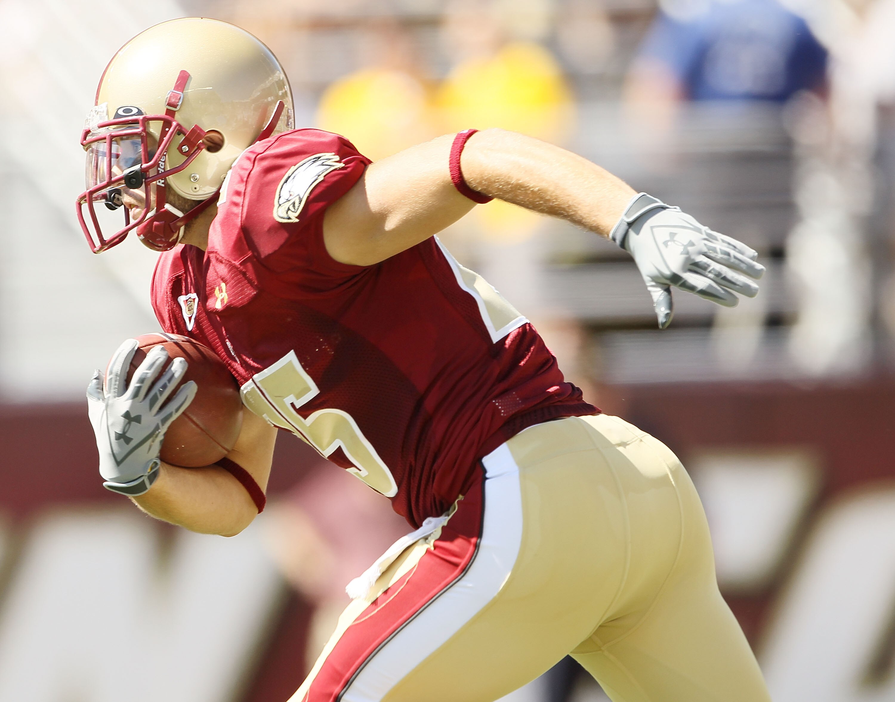 CHESTNUT HILL, MA - SEPTEMBER 04: Chris Fox #25 of the Boston College Eagles carries the ball in the first quarter against the Weber State Wildcats on September 4, 2010 at Alumni Stadium in Chestnut Hill, Massachusetts. (Photo by Elsa/Getty Images) CHESTNUT HILL, MA - SEPTEMBER 04: Chris Fox #25 of the Boston College Eagles carries the ball in the first quarter against the Weber State Wildcats on September 4, 2010 at Alumni Stadium in Chestnut Hill, Massachusetts. (Photo by Elsa/Getty Images)