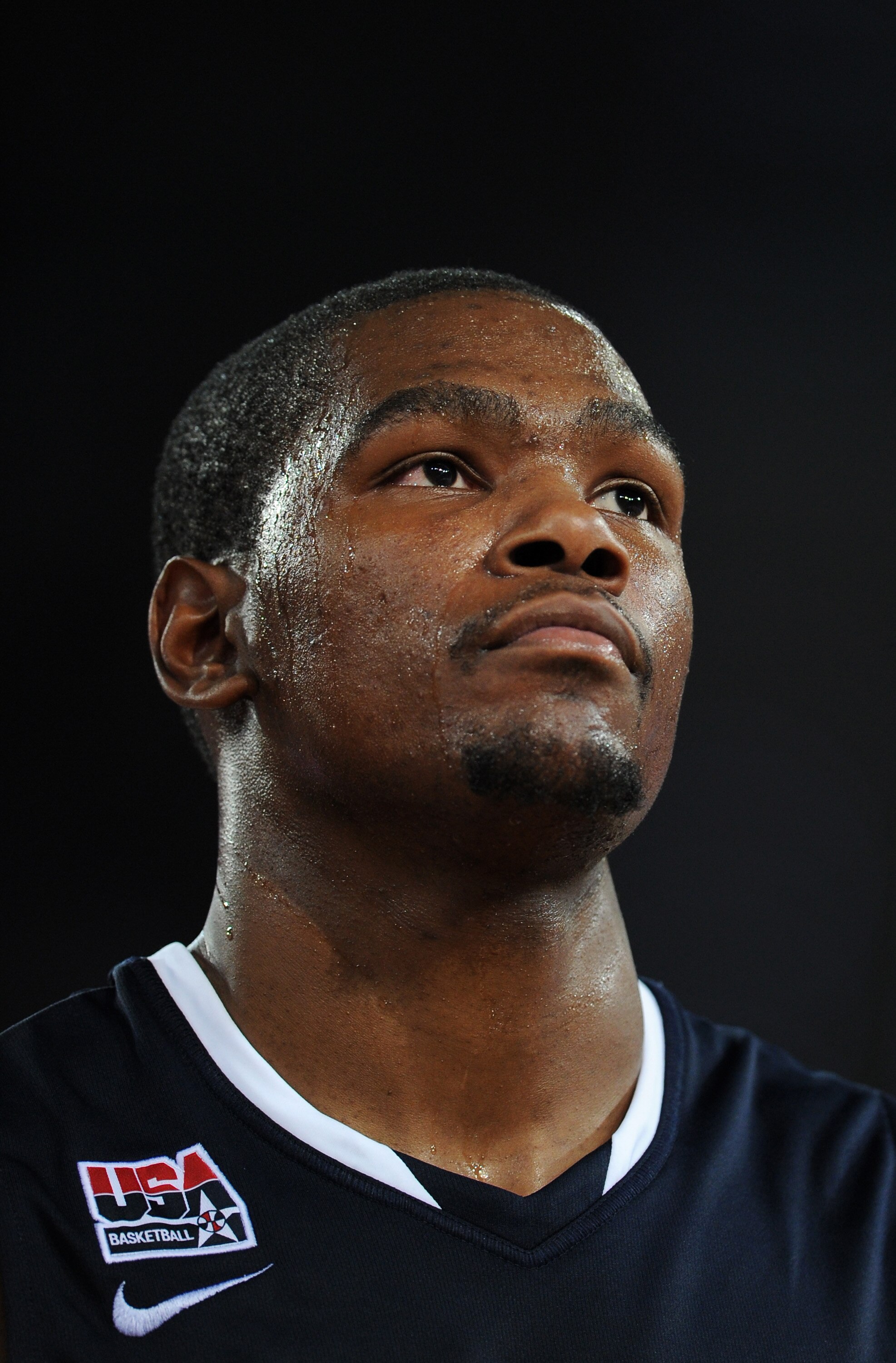 MADRID, SPAIN - AUGUST 22:  Kevint Durant of the USA watches on during a friendly basketball game between Spain and the USA at La Caja Magica on August 22, 2010 in Madrid, Spain.  (Photo by Jasper Juinen/Getty Images)