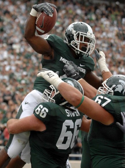 Edwin Baker Led The Rushing Attack For MSU In Week One, But Freshman Le'veon Bell Broke The Century Mark As Well