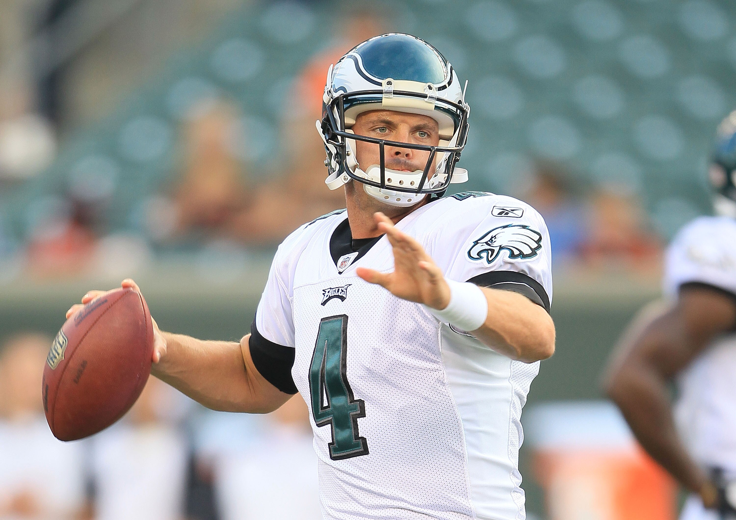 CINCINNATI - AUGUST 20: Kevin Kolb #4 of the Philadelphia Eagles throws a pass during the NFL preseason game against the Cincinnati Bengals at Paul Brown Stadium on August 20, 2010 in Cincinnati, Ohio. (Photo by Andy Lyons/Getty Images) CINCINNATI - AUGUST 20: Kevin Kolb #4 of the Philadelphia Eagles throws a pass during the NFL preseason game against the Cincinnati Bengals at Paul Brown Stadium on August 20, 2010 in Cincinnati, Ohio. (Photo by Andy Lyons/Getty Images)