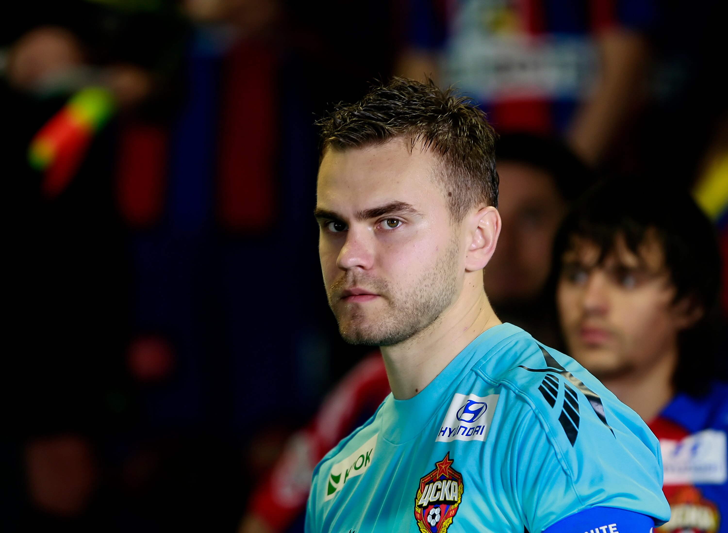 KHIMKI, RUSSIA - MAY 02: Igor Akinfeev of PFC CSKA Moscow looks on during the Russian Football League Championship match between PFC CSKA Moscow and FC Tom Tomsk at the Khimki Stadium on May 02, 2010 in Khimki, Russia.  (Photo by Dmitry Korotayev/Epsilon/