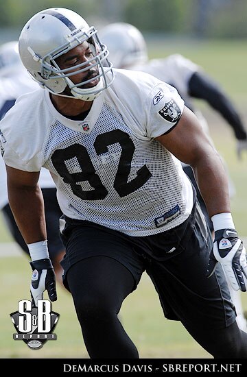 John Owens getting off the line in practice.