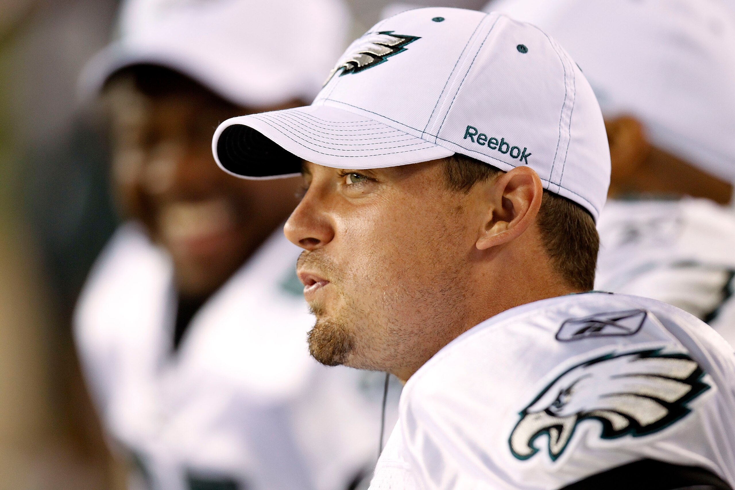 PHILADELPHIA - SEPTEMBER 02: Kevin Kolb #4 of the Philadelphia Eagles stands on the sidelines during a preseason game against the New York Jets at Lincoln Financial Field on September 2, 2010 in Philadelphia, Pennsylvania. (Photo by Jeff Zelevansky/Getty