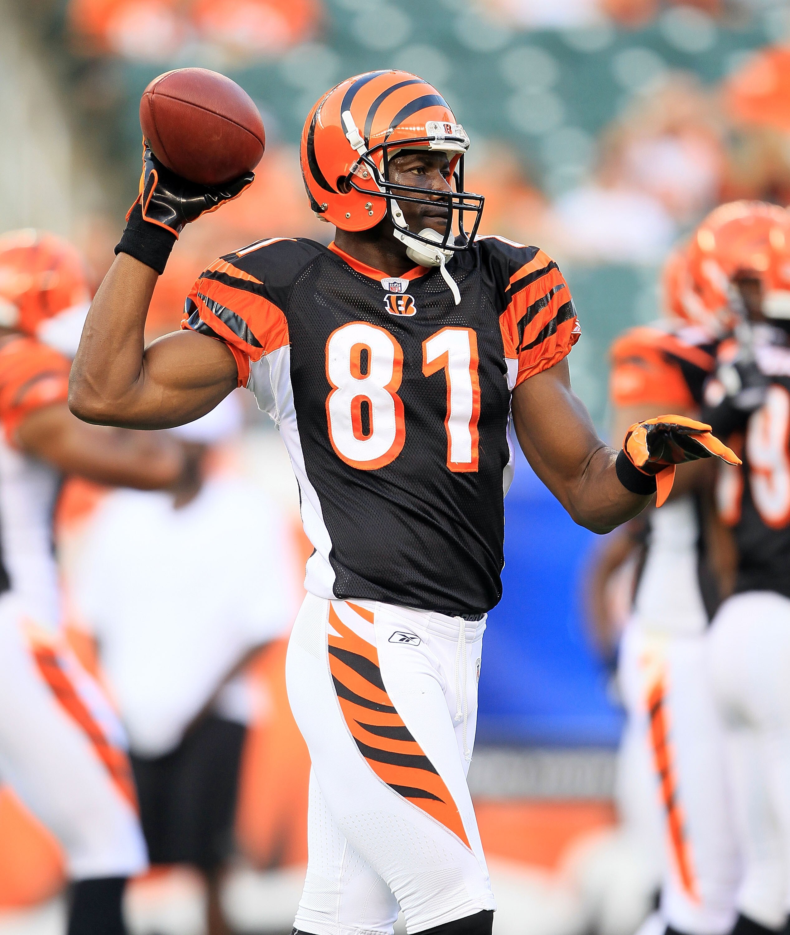 CINCINNATI - AUGUST 20:  Terrell Owens #81 of the Cincinnati Bengals is pictured before the NFL preseason game against the Philadelphia Eagles at Paul Brown Stadium on August 20, 2010 in Cincinnati, Ohio.  (Photo by Andy Lyons/Getty Images)