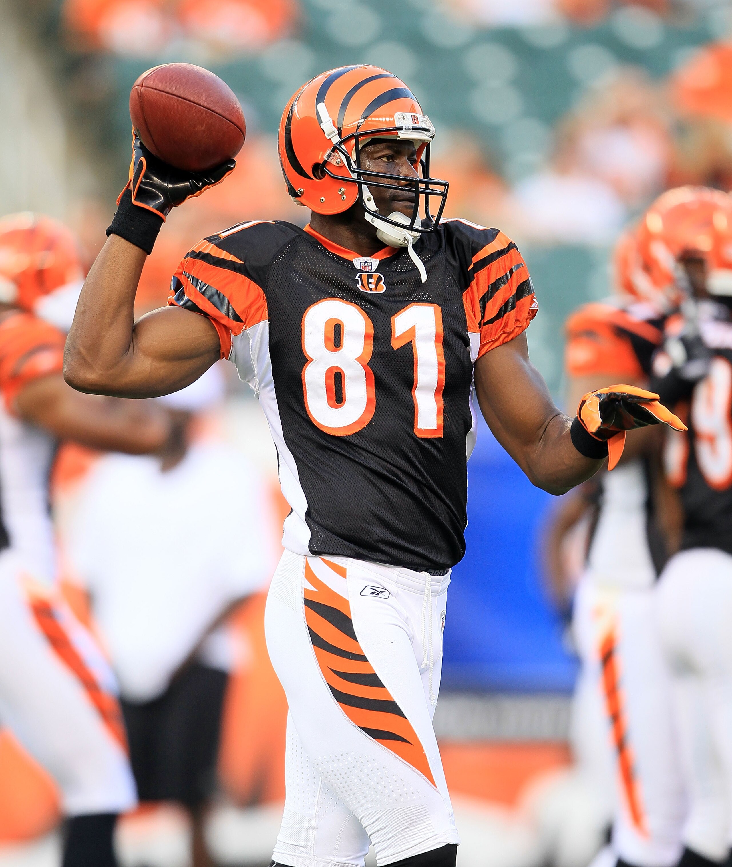 CINCINNATI - AUGUST 20:  Terrell Owens #81 of the Cincinnati Bengals is pictured before the NFL preseason game against the Philadelphia Eagles at Paul Brown Stadium on August 20, 2010 in Cincinnati, Ohio.  (Photo by Andy Lyons/Getty Images)
