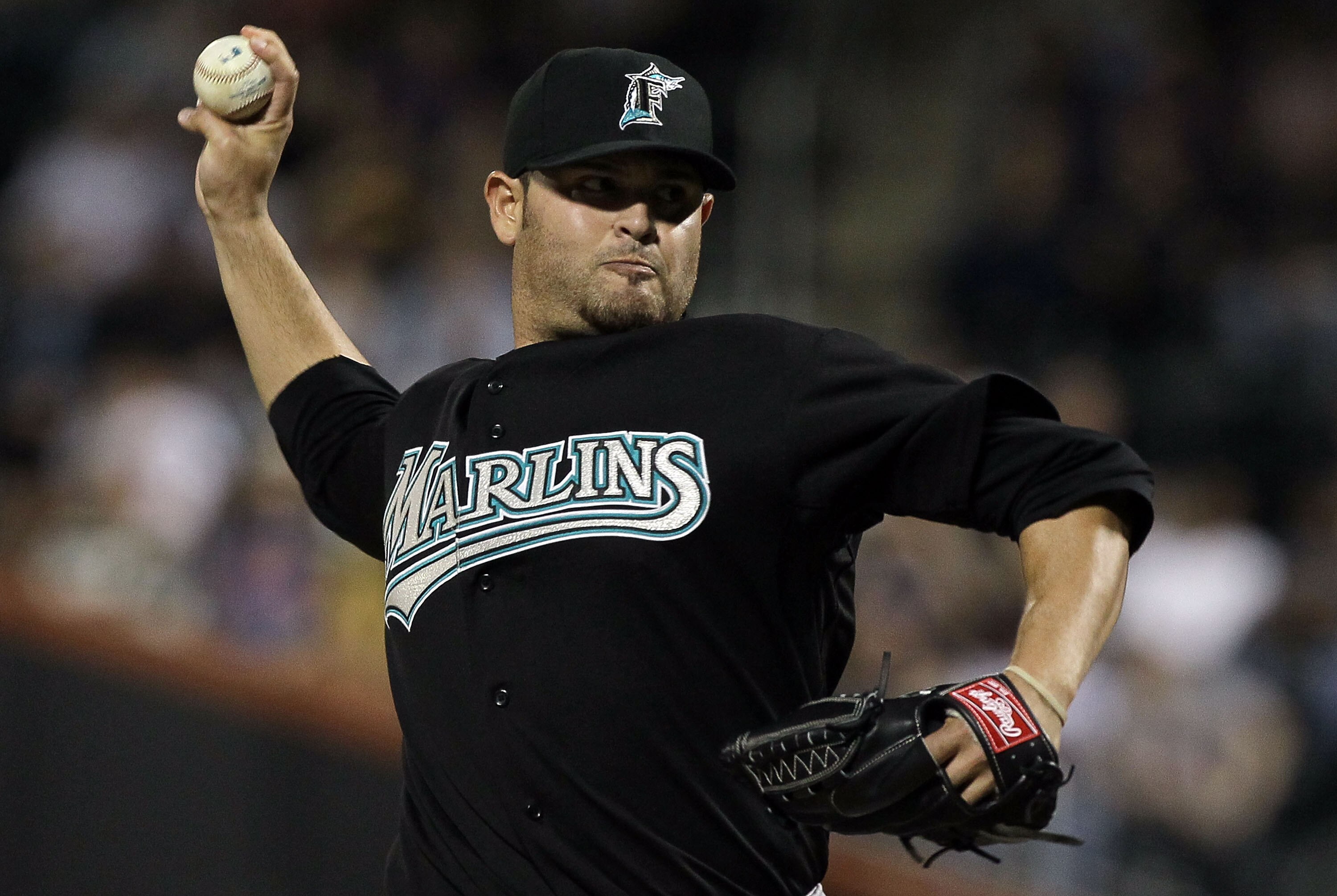 NEW YORK - APRIL 07:  Ricky Nolasco #47 of the Florida Marlins delivers a pitch against the New York Mets on April 7, 2010 at Citi Field in the Flushing neighborhood of the Queens borough of New York City.  (Photo by Jim McIsaac/Getty Images)