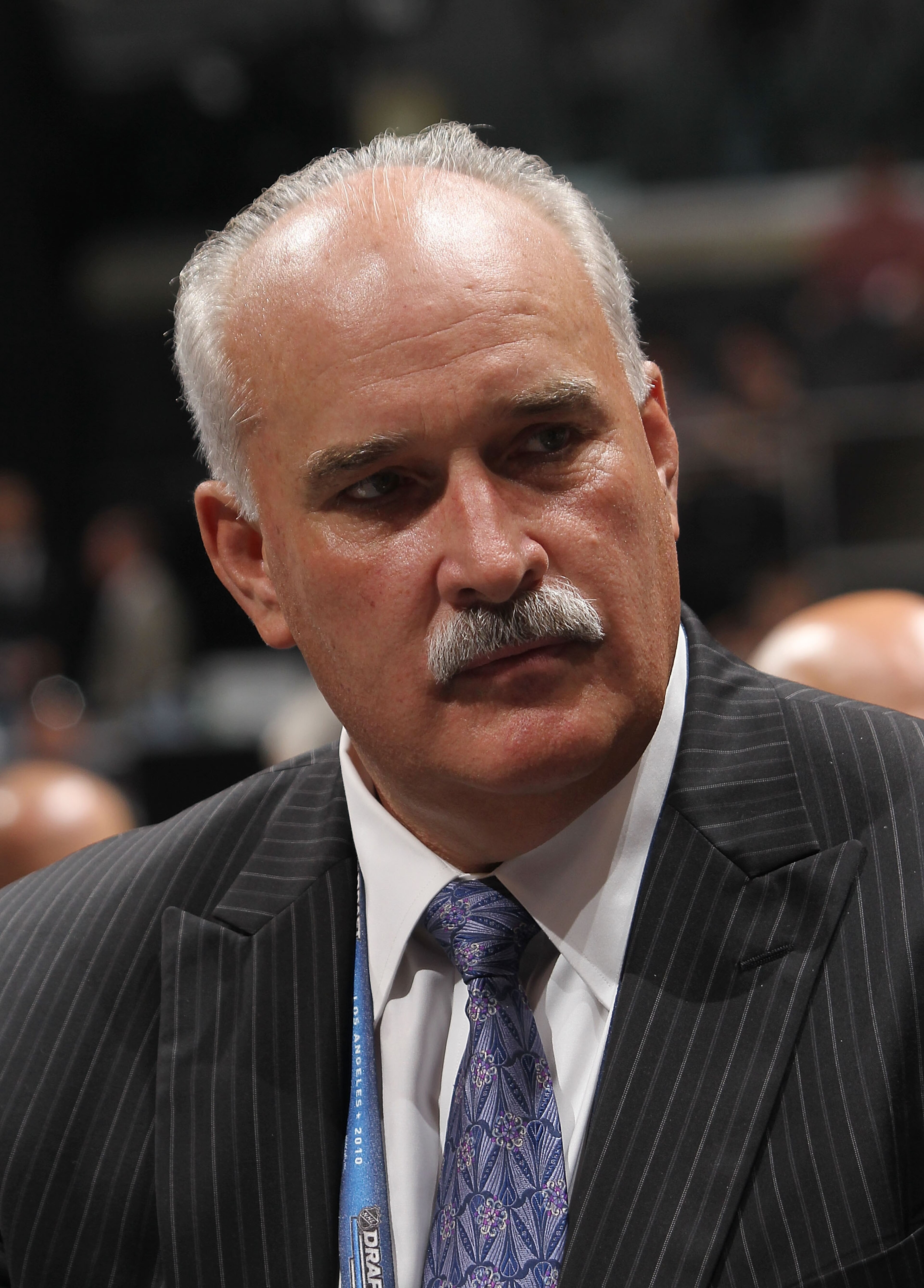 LOS ANGELES, CA - JUNE 25:  John Davidson of the St. Louis Blues works the draft floor during the 2010 NHL Entry Draft at Staples Center on June 25, 2010 in Los Angeles, California.  (Photo by Bruce Bennett/Getty Images)