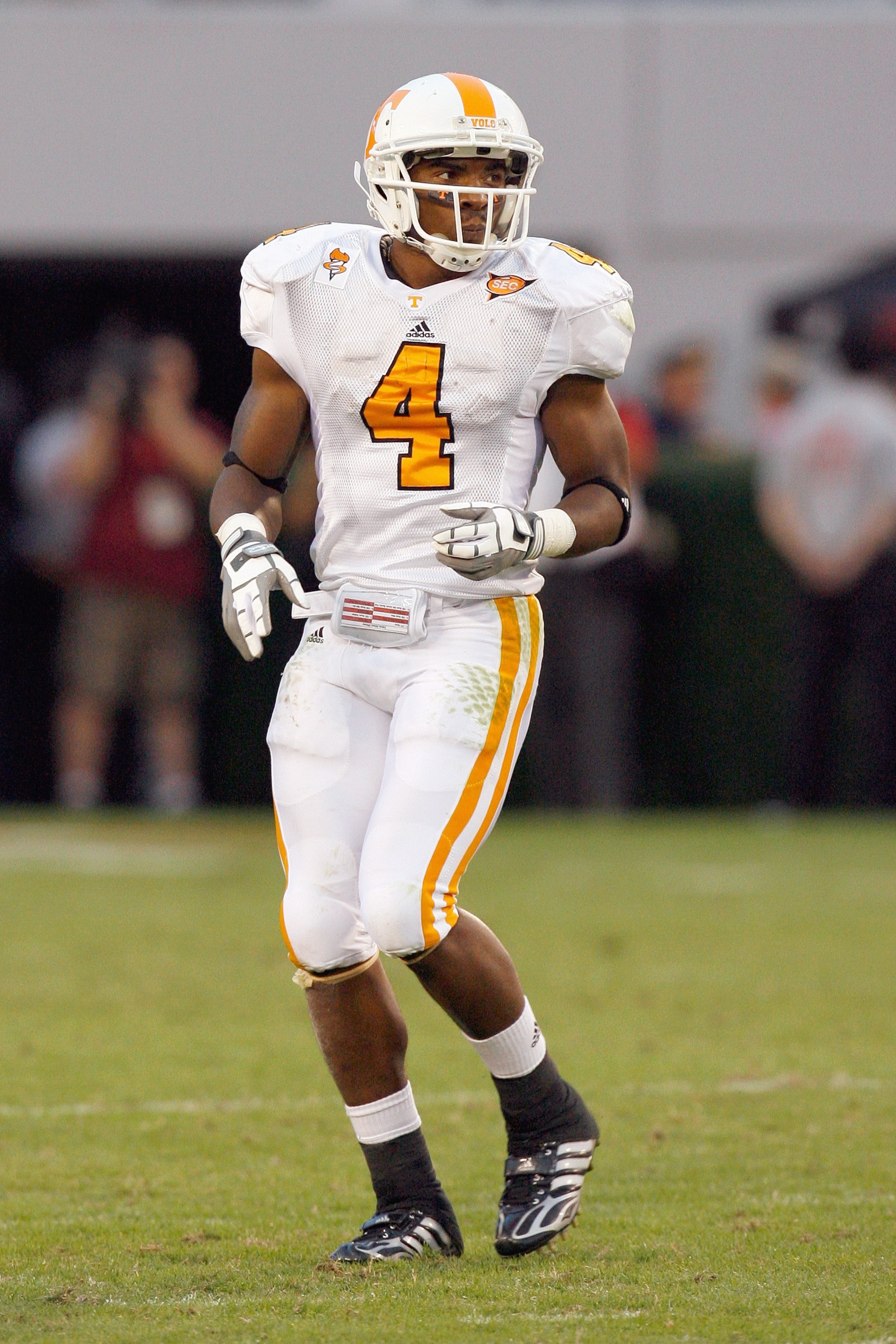 ATHENS, GA - OCTOBER 11:   Gerald Jones 34 of the Tennessee Volunteers moves on the field during the game against the Georgia Bulldogs at Sanford Stadium on October 11, 2008 in Athens, Georgia.  (Photo by Kevin C. Cox/Getty Images)