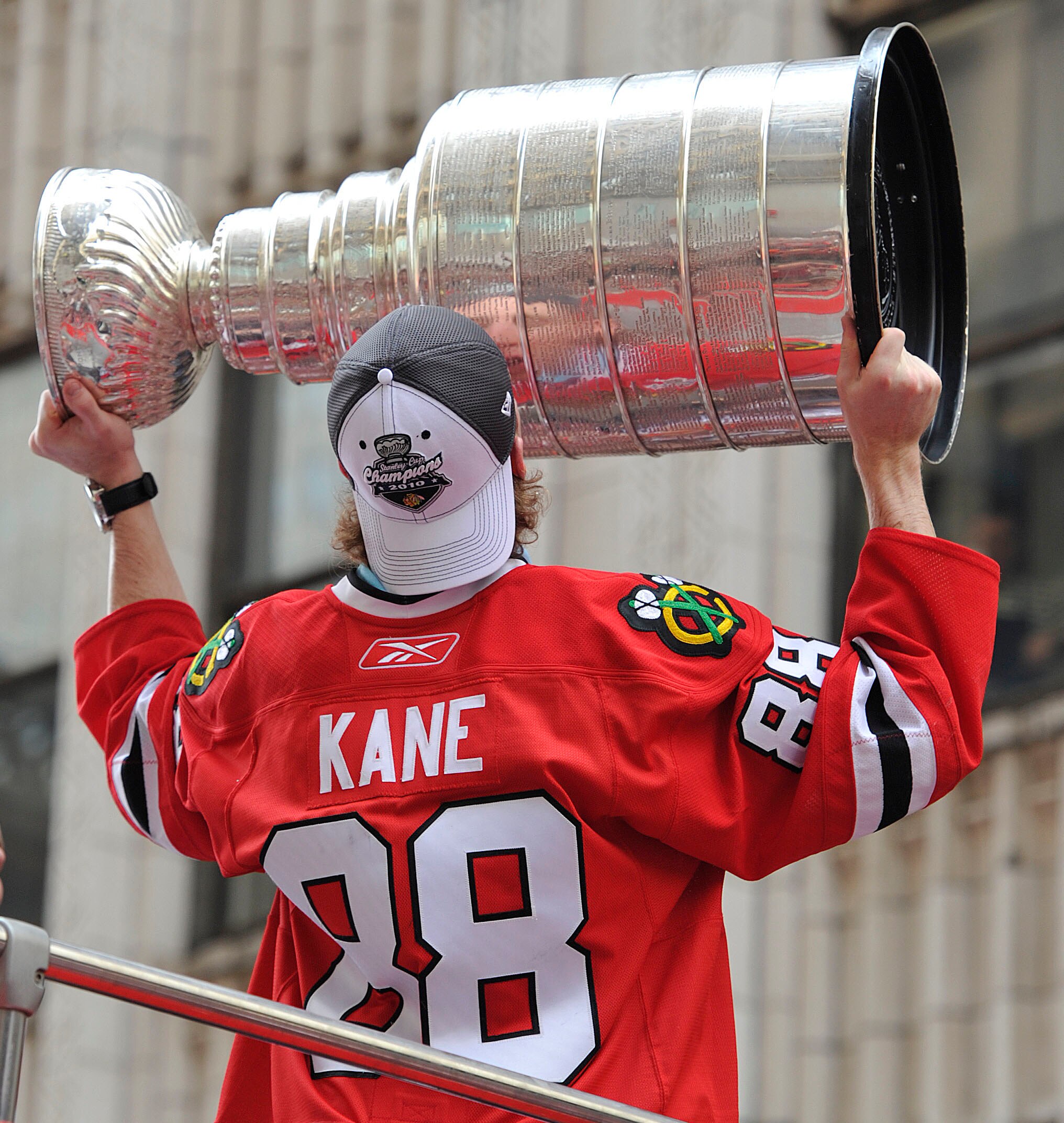 CHICAGO - JUNE 11: Patrick Kane of the Chicago Blackhawks kisses the Stanley Cup during the team's victory parade on June 11, 2010 in Chicago, Illinois. (Photo by Jim Prisching/Getty Images) CHICAGO - JUNE 11: Patrick Kane of the Chicago Blackhawks kisses the Stanley Cup during the team's victory parade on June 11, 2010 in Chicago, Illinois. (Photo by Jim Prisching/Getty Images)