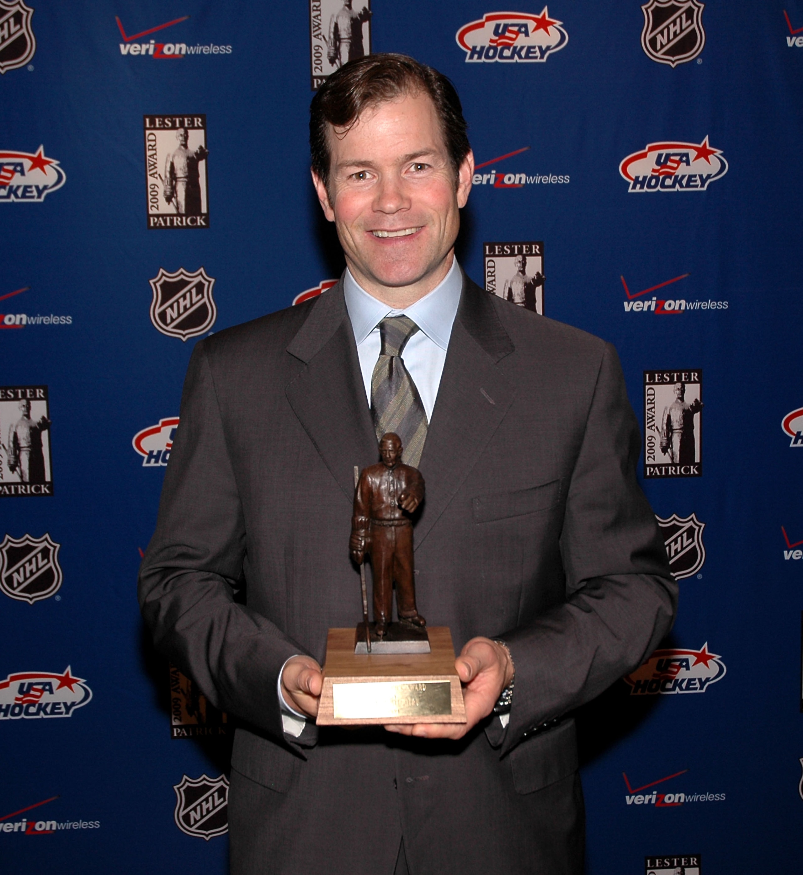 NEW YORK - OCTOBER 21: Former NHL player and 2009 Lester Patrick Trophy winner Mike Richter poses for a photo during the Lester Patrick Trophy Celebration at Gotham Hall on October 21, 2009 in New York City.  (Photo by Andy Marlin/Getty Images)