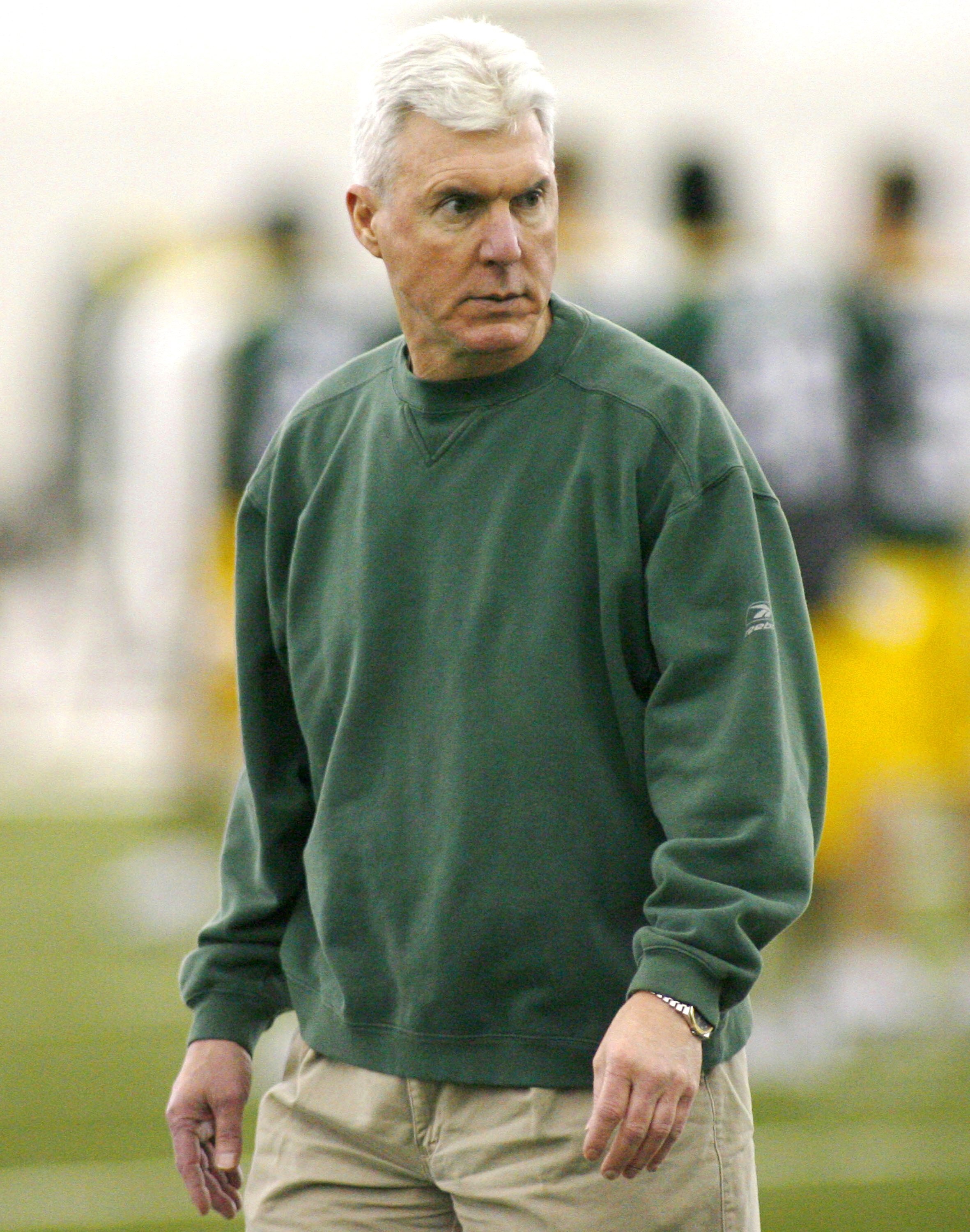 GREEN BAY, WI - MAY 5: Green Bay Packers' Ted Thompson watches practice at the first mini camp of the season at the Don Hutson Center on May 5, 2006 in Green Bay, Wisconsin. (Photo by Darren Hauck/Getty Images)