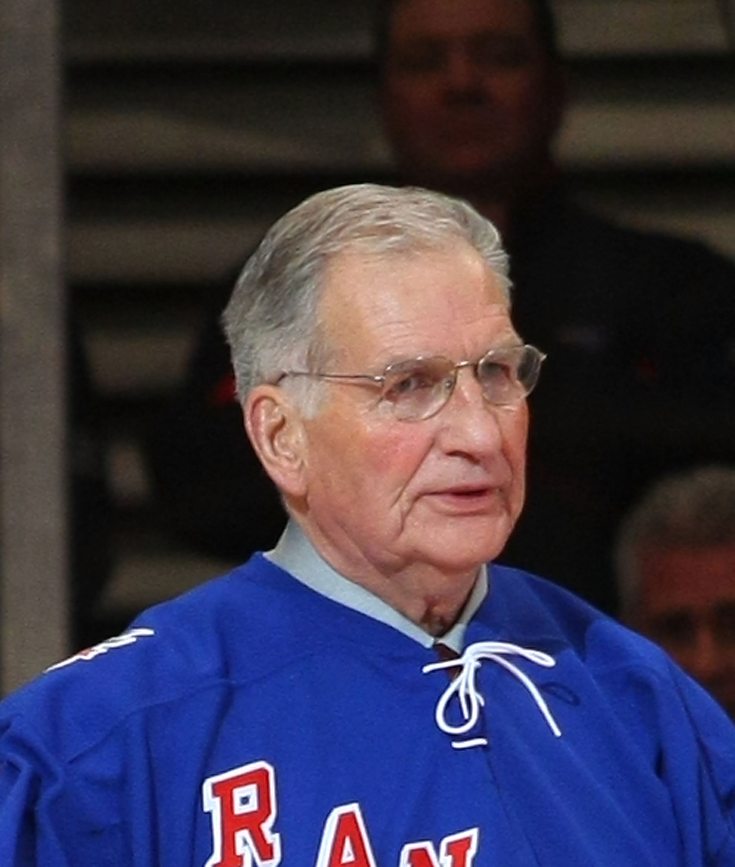 NEW YORK - FEBRUARY 22: Former New York Ranger Larry Popein attends the ceremony honoring Andy Bathgate and Harry Howell prior to the game between the Toronto Maple Leafs and the New York Rangers on February 22, 2009 at Madison Square Garden in New York C