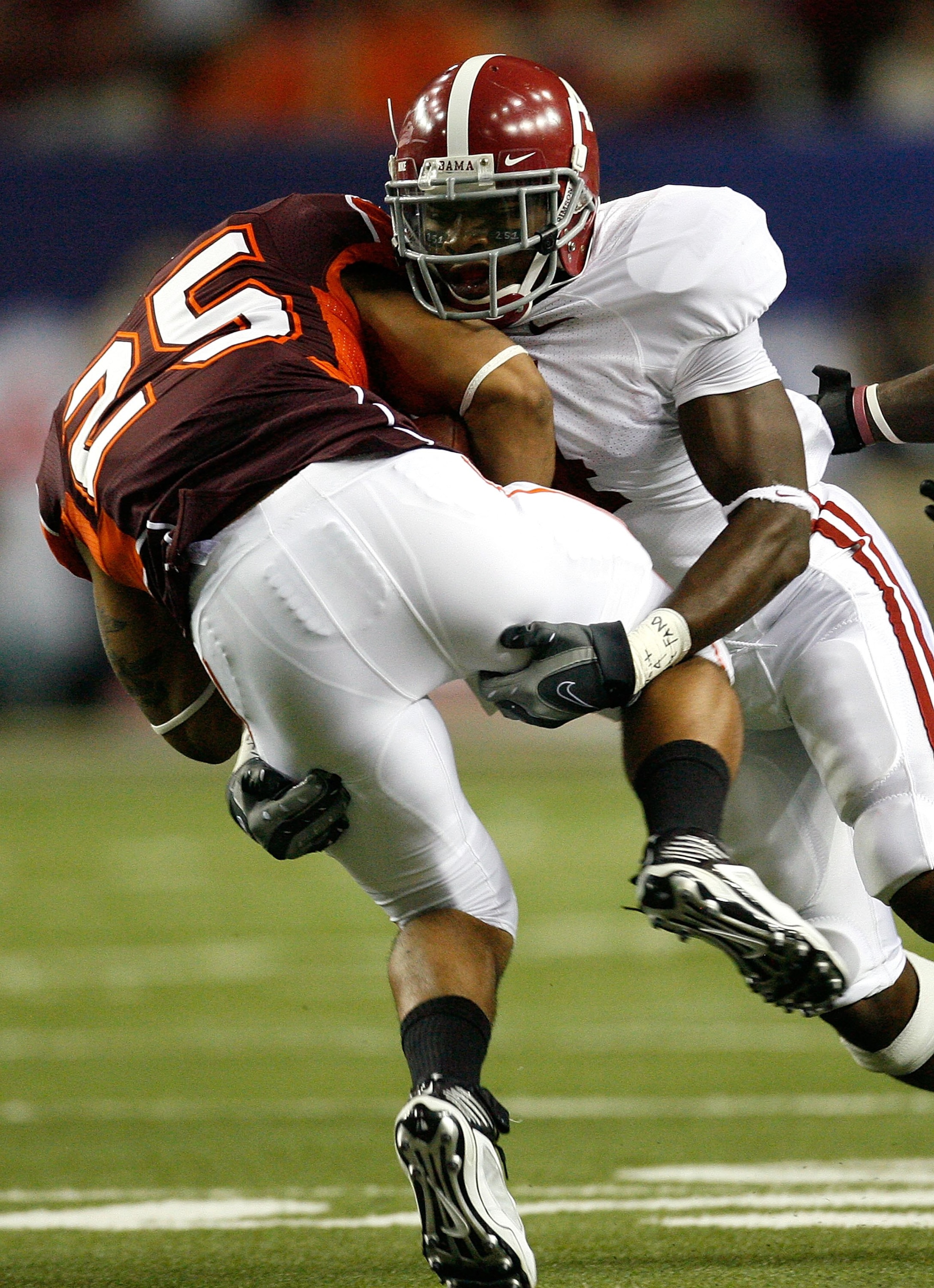 ATLANTA - SEPTEMBER 05:  Mark Barron #4 of the Alabama Crimson Tide against the Virginia Tech Hokies during the Chick-fil-A Kickoff Game at Georgia Dome on September 5, 2009 in Atlanta, Georgia.  (Photo by Kevin C. Cox/Getty Images)