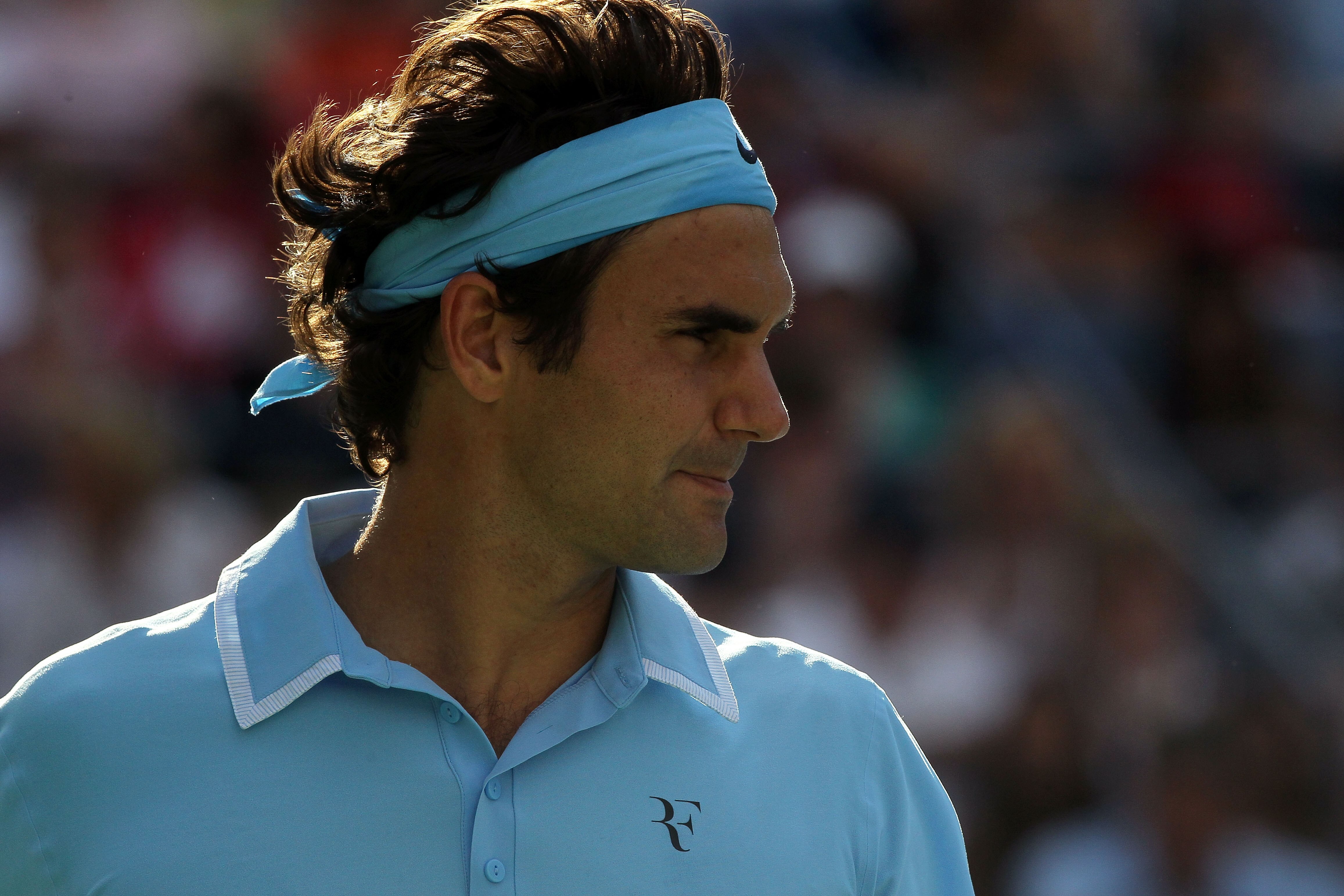 NEW YORK - SEPTEMBER 04:  Roger Federer of Switzerland stands on the court during play against Paul-Henri Mathieu of France during the men's singles match on day six of the 2010 U.S. Open at the USTA Billie Jean King National Tennis Center on September 4,