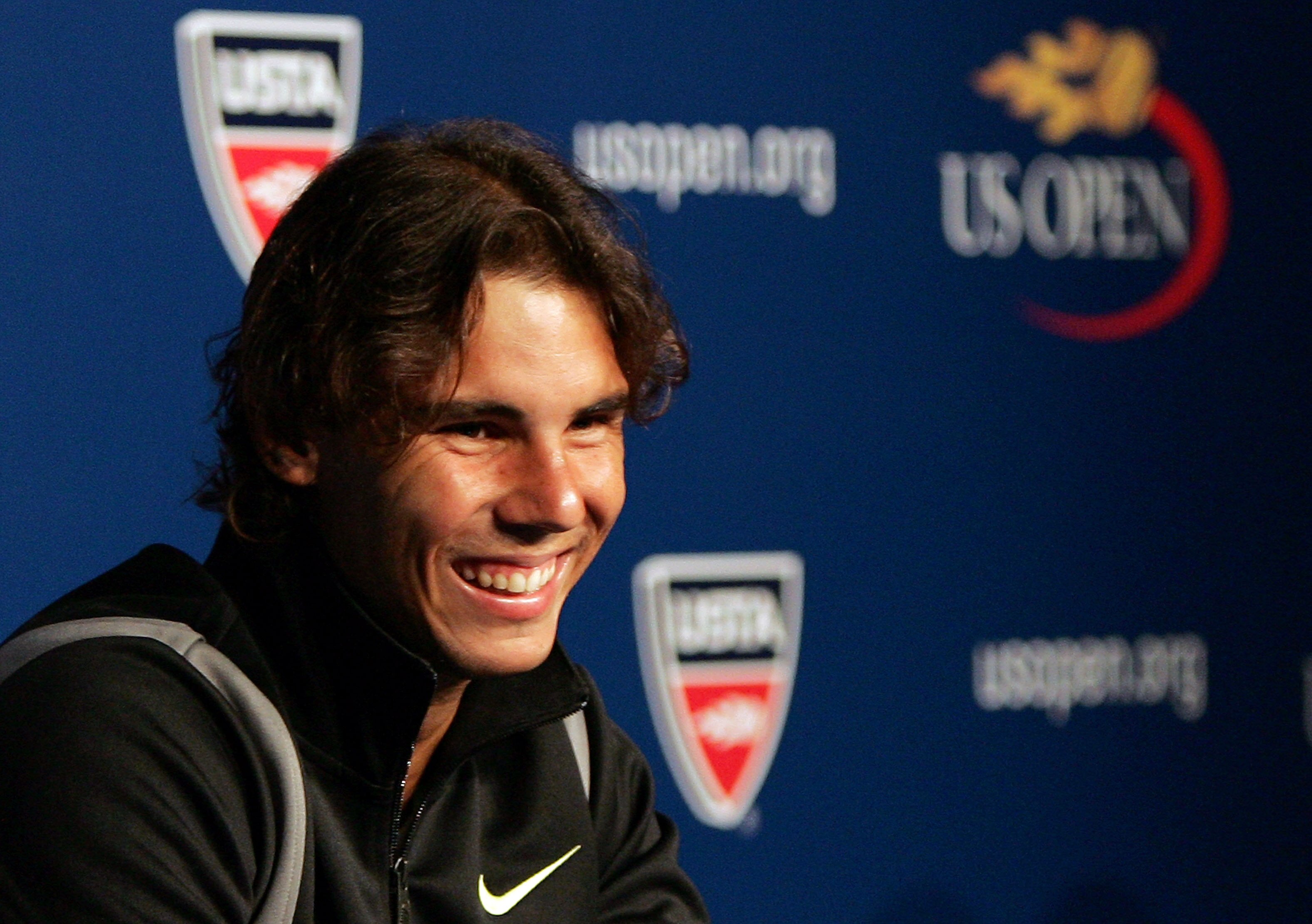 NEW YORK - AUGUST 28:  Rafael Nadal of Spain smiles during a press conference held on Arthur Ashe Kids' Day prior to the start of the 2010 U.S. Open at the USTA Billie Jean King National Tennis Center on August 28, 2010 in the Flushing neighborhood of the