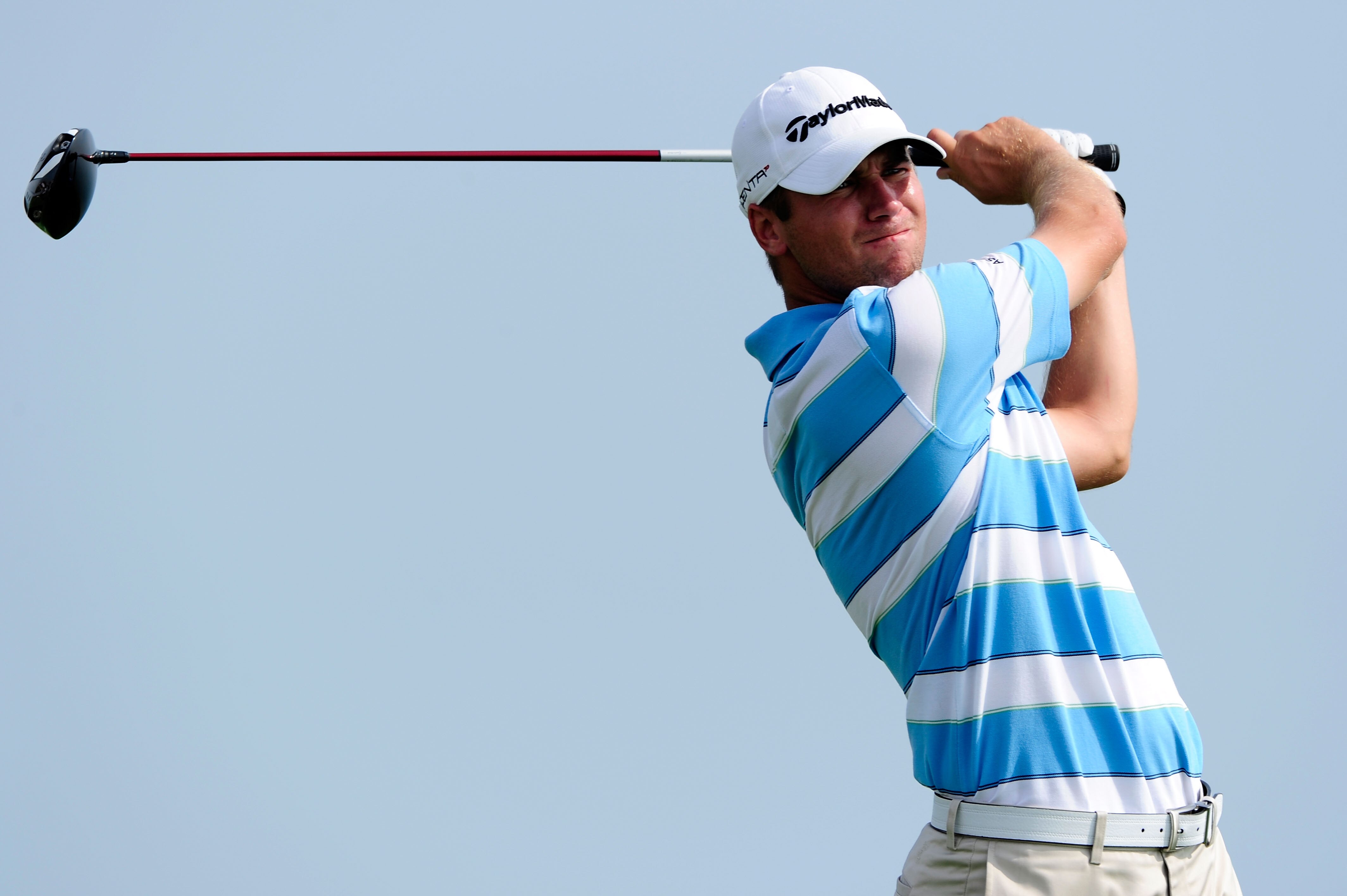 KOHLER, WI - AUGUST 10:  Sean O'Hair hits a tee shot during a practice round prior to the start of the 92nd PGA Championship on the Straits Course at Whistling Straits on August 10, 2010 in Kohler, Wisconsin.  (Photo by Stuart Franklin/Getty Images)