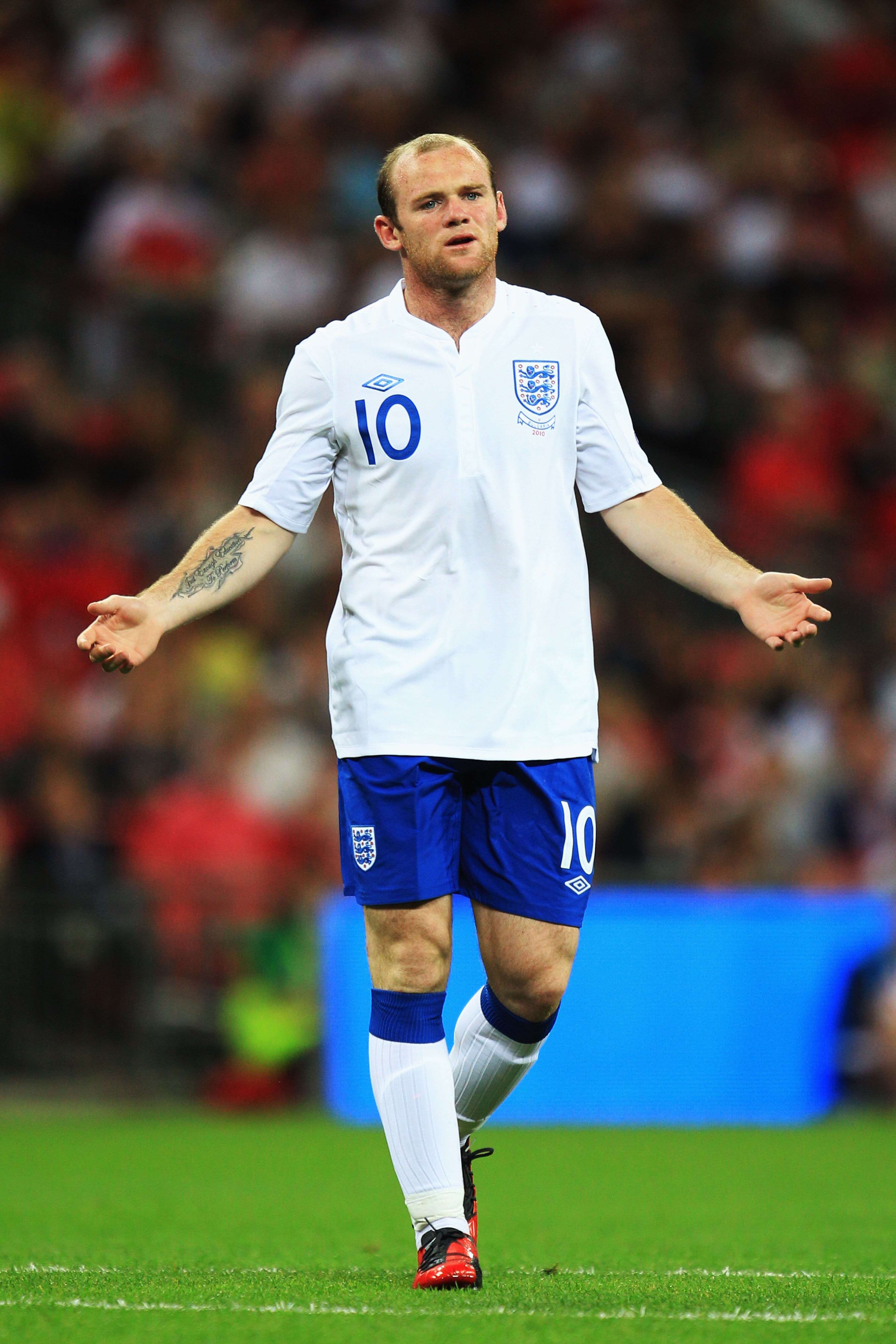 LONDON, ENGLAND - SEPTEMBER 03:  Wayne Rooney of England is seen during the UEFA EURO 2012 Group G Qualifying match between England and Bulgaria at Wembley Stadium on September 3, 2010 in London, England.  (Photo by Mark Thompson/Getty Images)