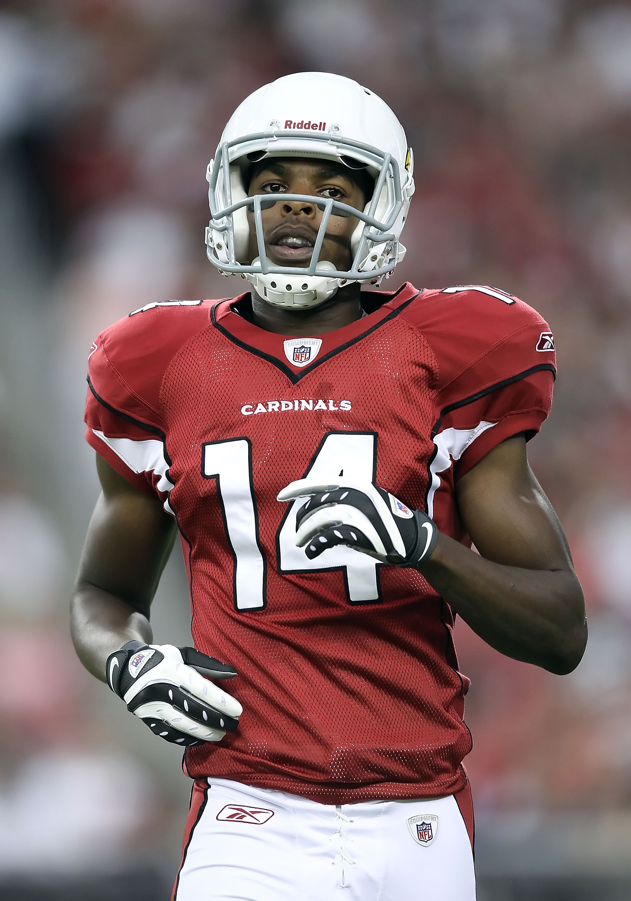 GLENDALE, AZ - AUGUST 14:  Wide receiver Stephen Williams #14 of the Arizona Cardinals during preseason NFL game against the Houston Texans at the University of Phoenix Stadium on August 14, 2010 in Glendale, Arizona.  The Cardinals defeated the Texans 19