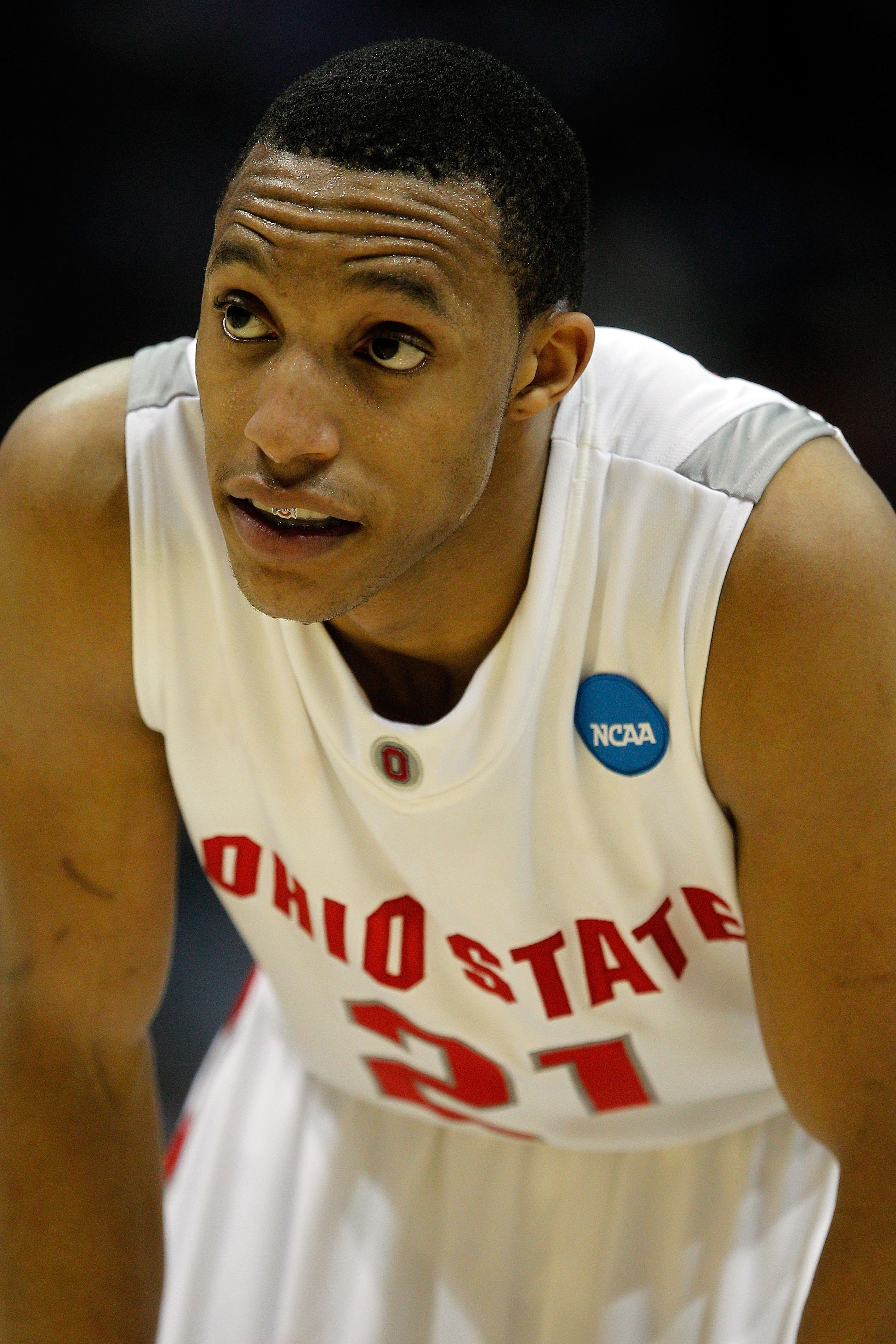 MILWAUKEE - MARCH 21:  Evan Turner #21 of the Ohio State Buckeyes looks on while taking on the Georgia Tech Yellow Jackets during the second round of the 2010 NCAA men's basketball tournament at the Bradley Center on March 21, 2010 in Milwaukee, Wisconsin