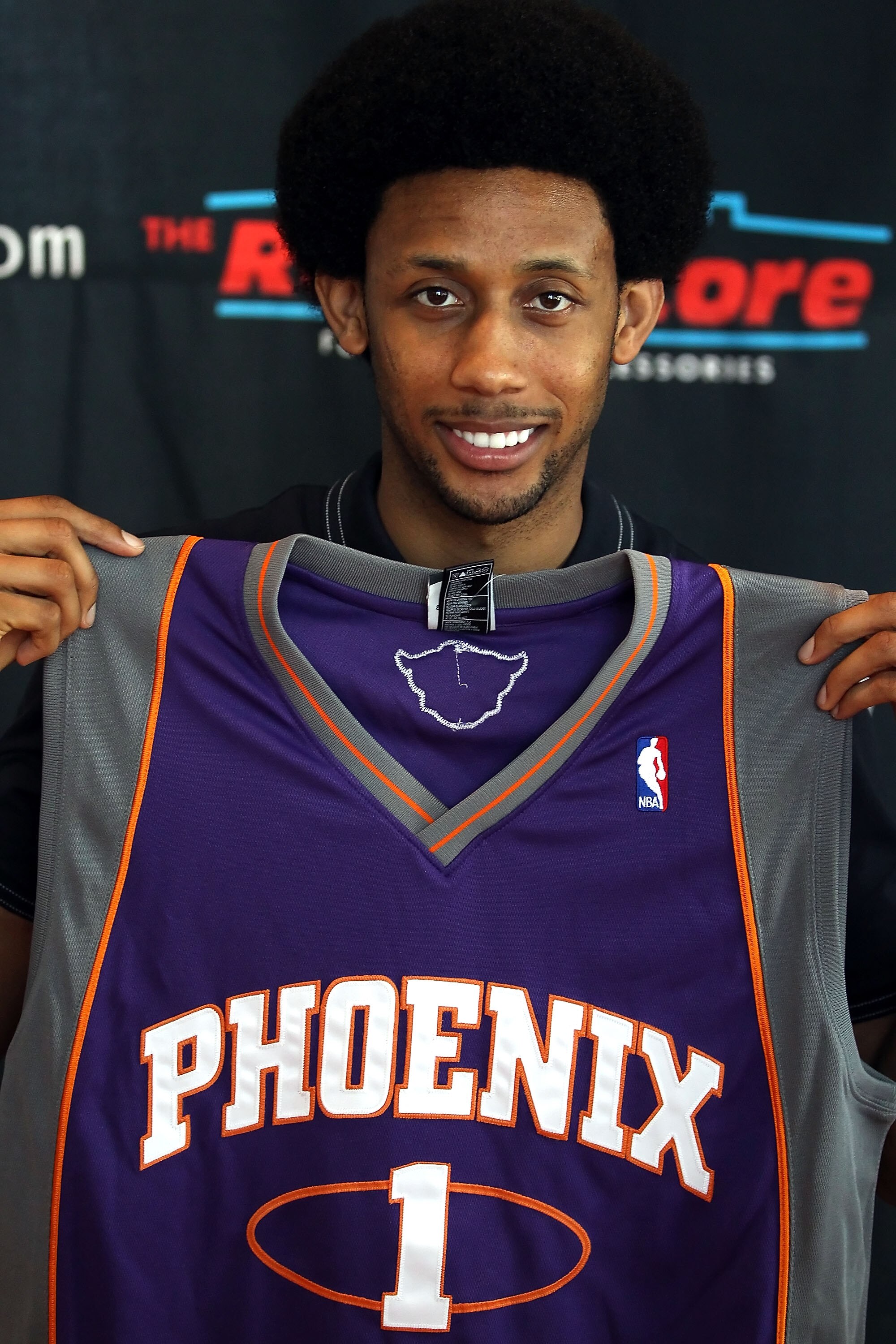 PHOENIX - JULY 14:  Josh Childress of the Phoenix Suns speaks during a press conference at US Airways Center on July 14, 2010 in Phoenix, Arizona. NOTE TO USER: User expressly acknowledges and agrees that, by downloading and or using this photograph, User
