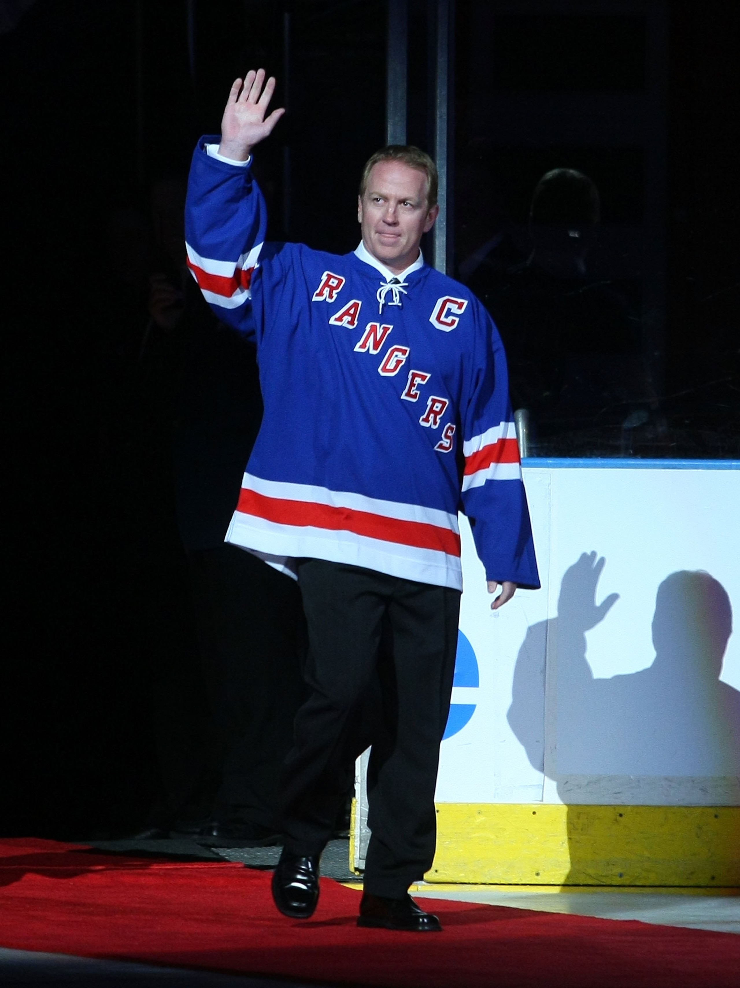 NEW YORK - FEBRUARY 22: Former New York Ranger Brian Leetch attends the ceremony honoring Andy Bathgate and Harry Howell prior to the game between the Toronto Maple Leafs and the New York Rangers on February 22, 2009 at Madison Square Garden in New York C