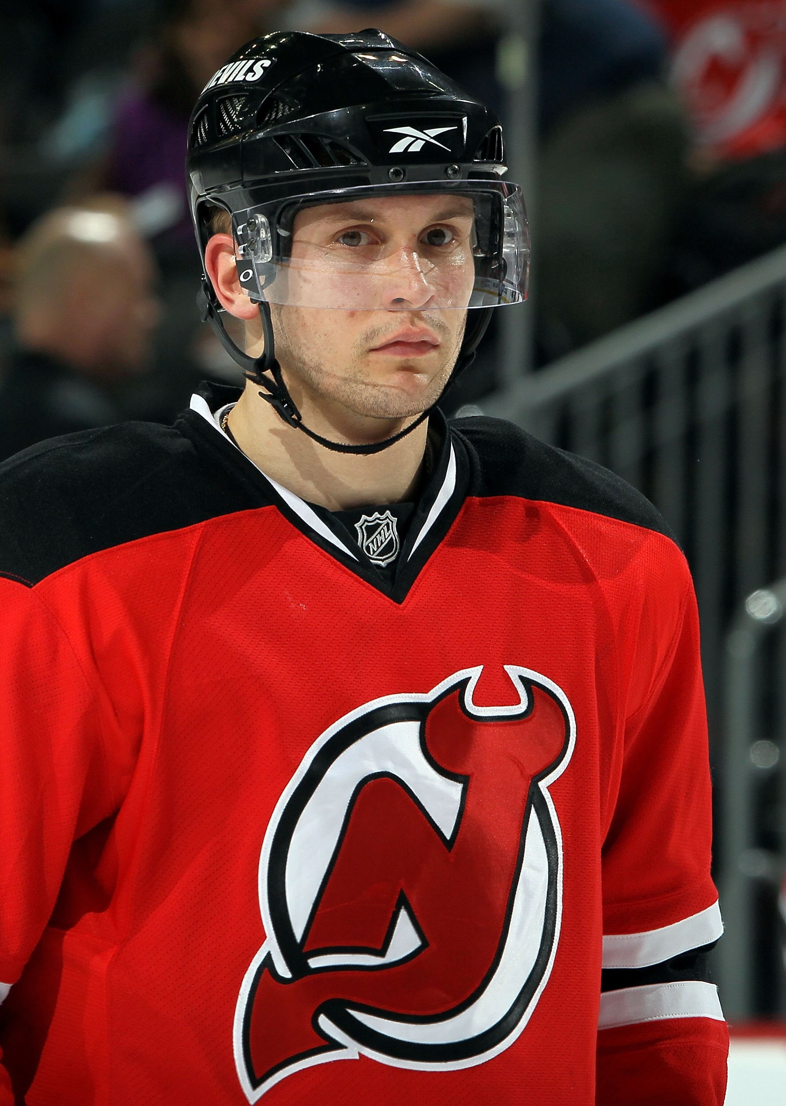 NEWARK, NJ - JANUARY 20:  Niclas Bergfors #18 of the New Jersey Devils looks on against the Florida Panthers at the Prudential Center on January 20, 2010 in Newark, New Jersey.  The Devils defeated the Panthers 2-0.  (Photo by Jim McIsaac/Getty Images)