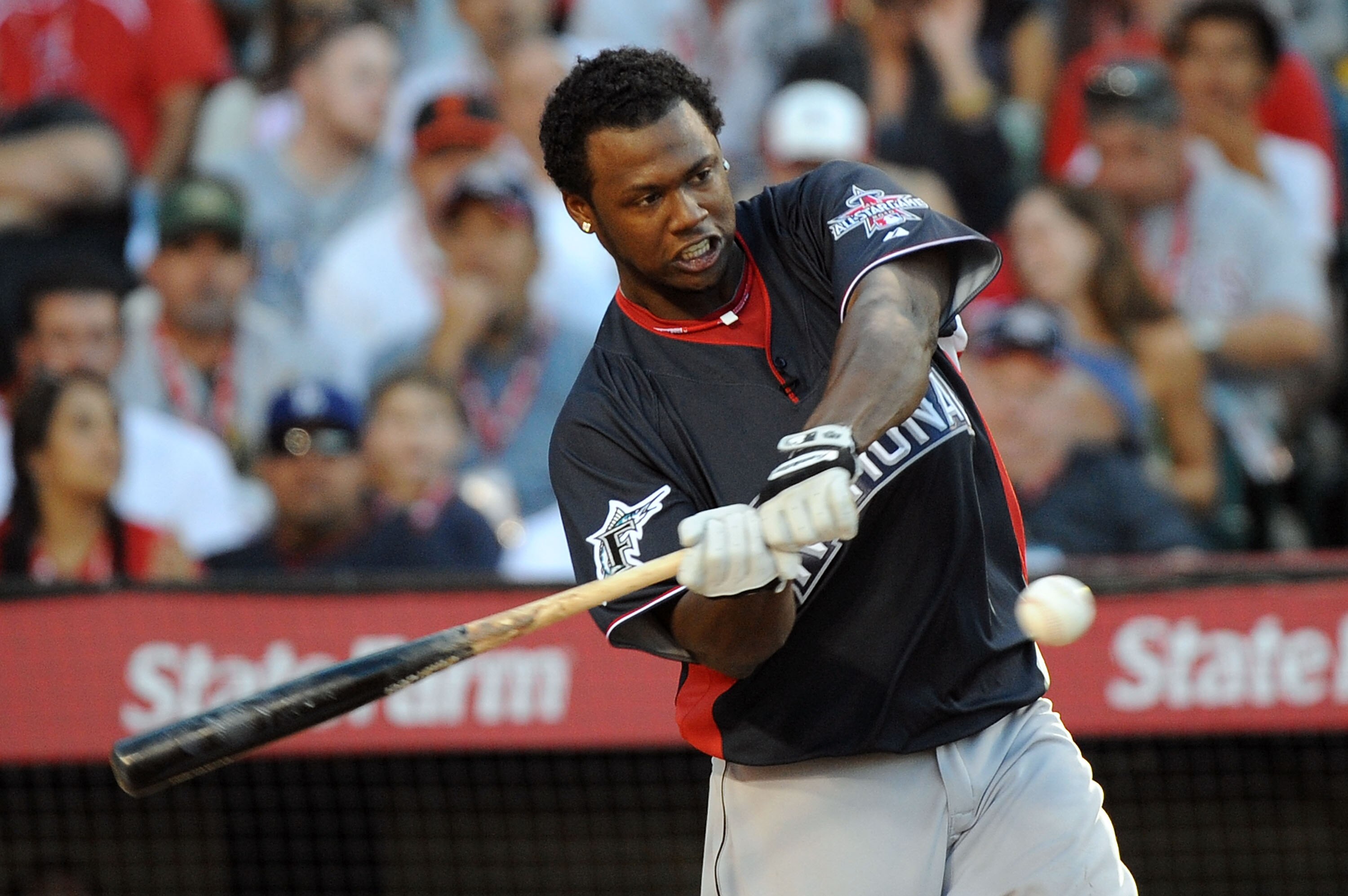 ANAHEIM, CA - JULY 12:  National League All-Star Hanley Ramirez #2 of the Florida Marlins swings the  bat during the second round of the 2010 State Farm Home Run Derby during All-Star Weekend at Angel Stadium of Anaheim on July 12, 2010 in Anaheim, Califo