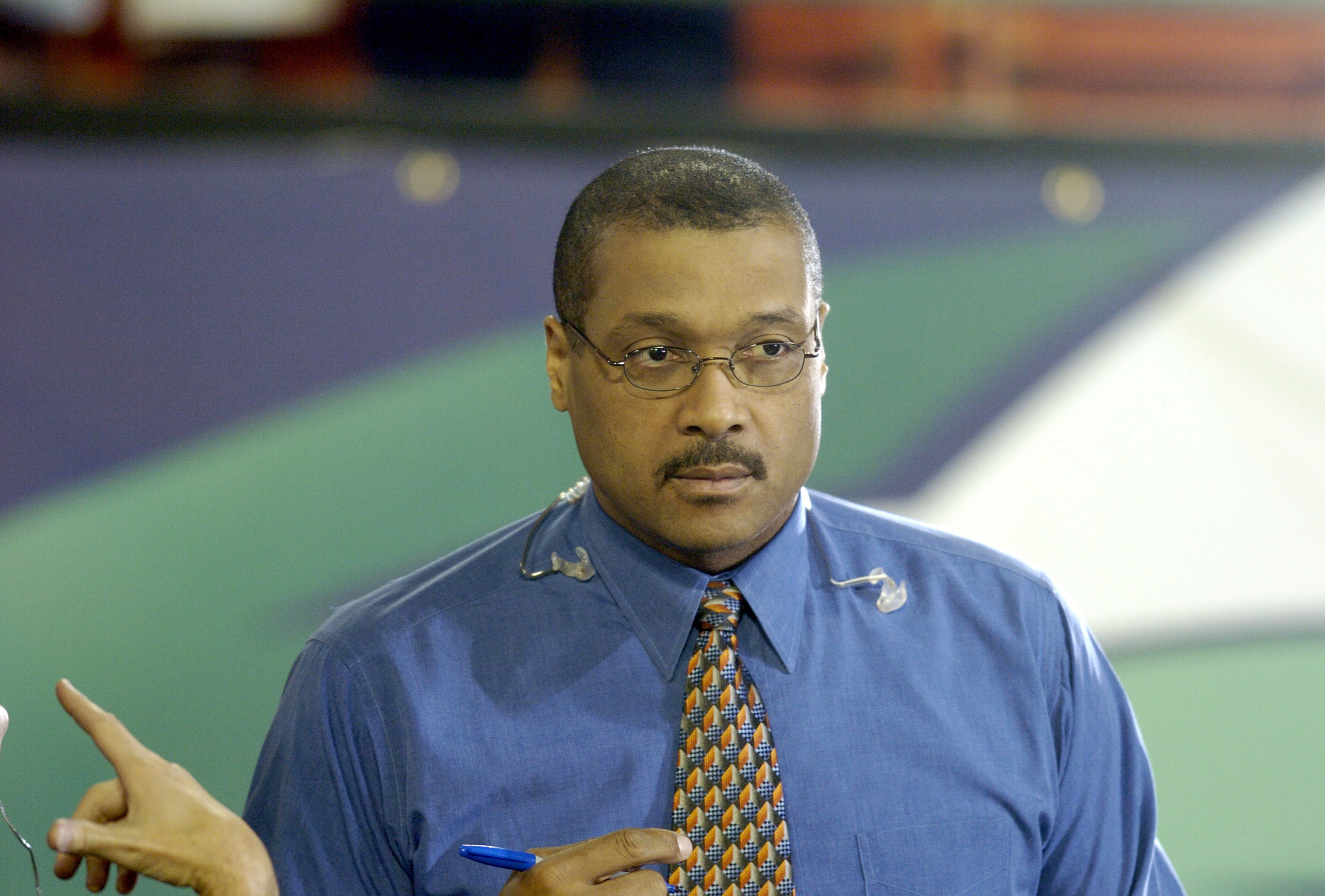 ESPN analyst Mark May during the FedEx Orange Bowl National Championship at Pro Player Stadium in Miami, Florida on January 4, 2005. (Photo by A. Messerschmidt/Getty Images)