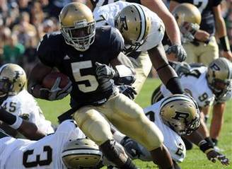 Armando Allen rushed for 93 yards on 18 carries with 1 touchdown in Notre Dame's win over Purdue.