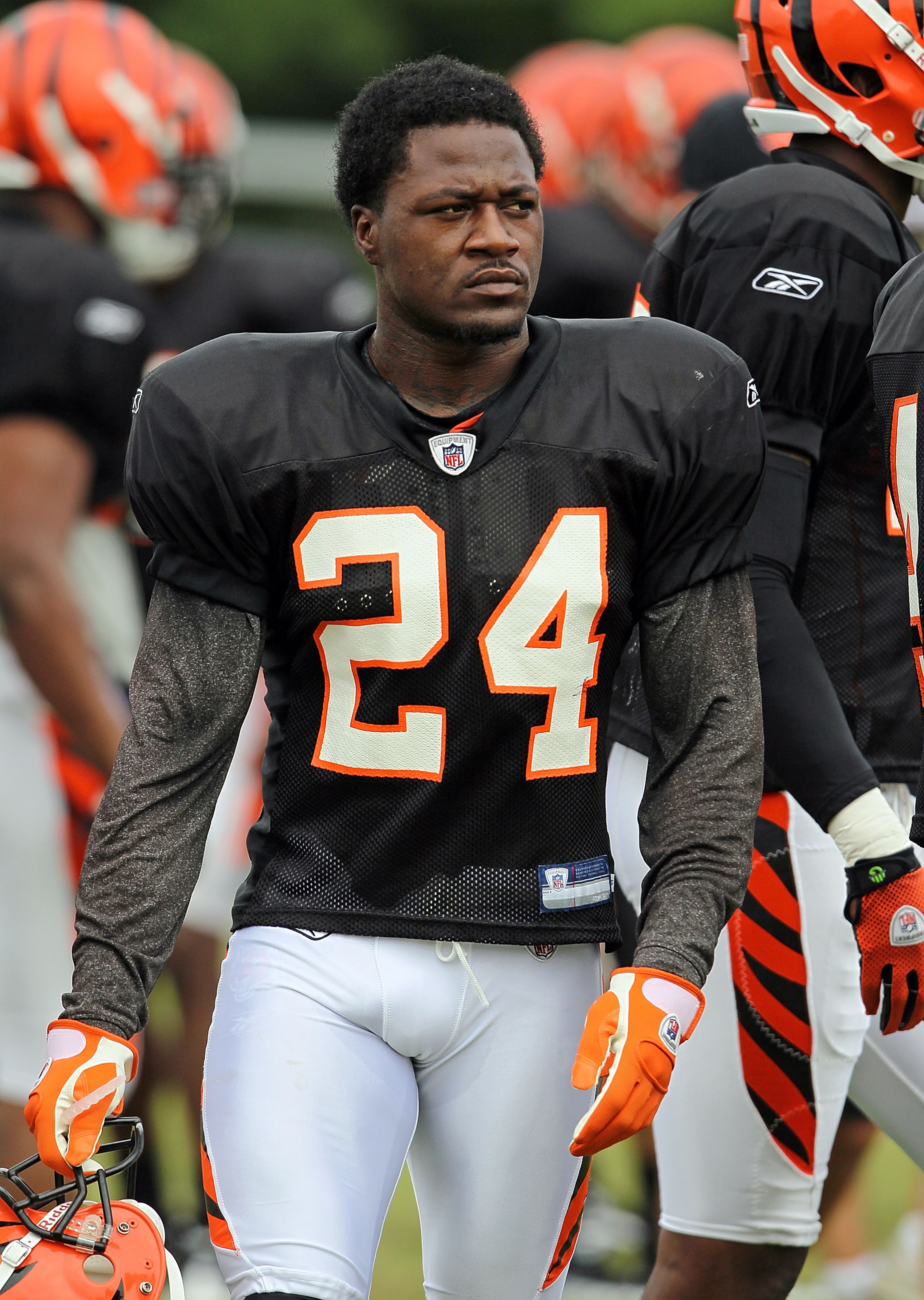 GEORGETOWN, KY - JULY 31:  Adam Jones #24 of the Cincinnati Bengals is pictured during the Bengals training camp at Georgetown College on July 31, 2010 in Georgetown, Kentucky.  (Photo by Andy Lyons/Getty Images)