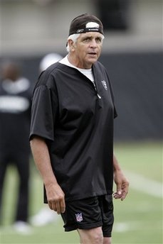 Defensive coordinator John Marshall at Raiders' practice. Defensive coordinator John Marshall at Raiders' practice.