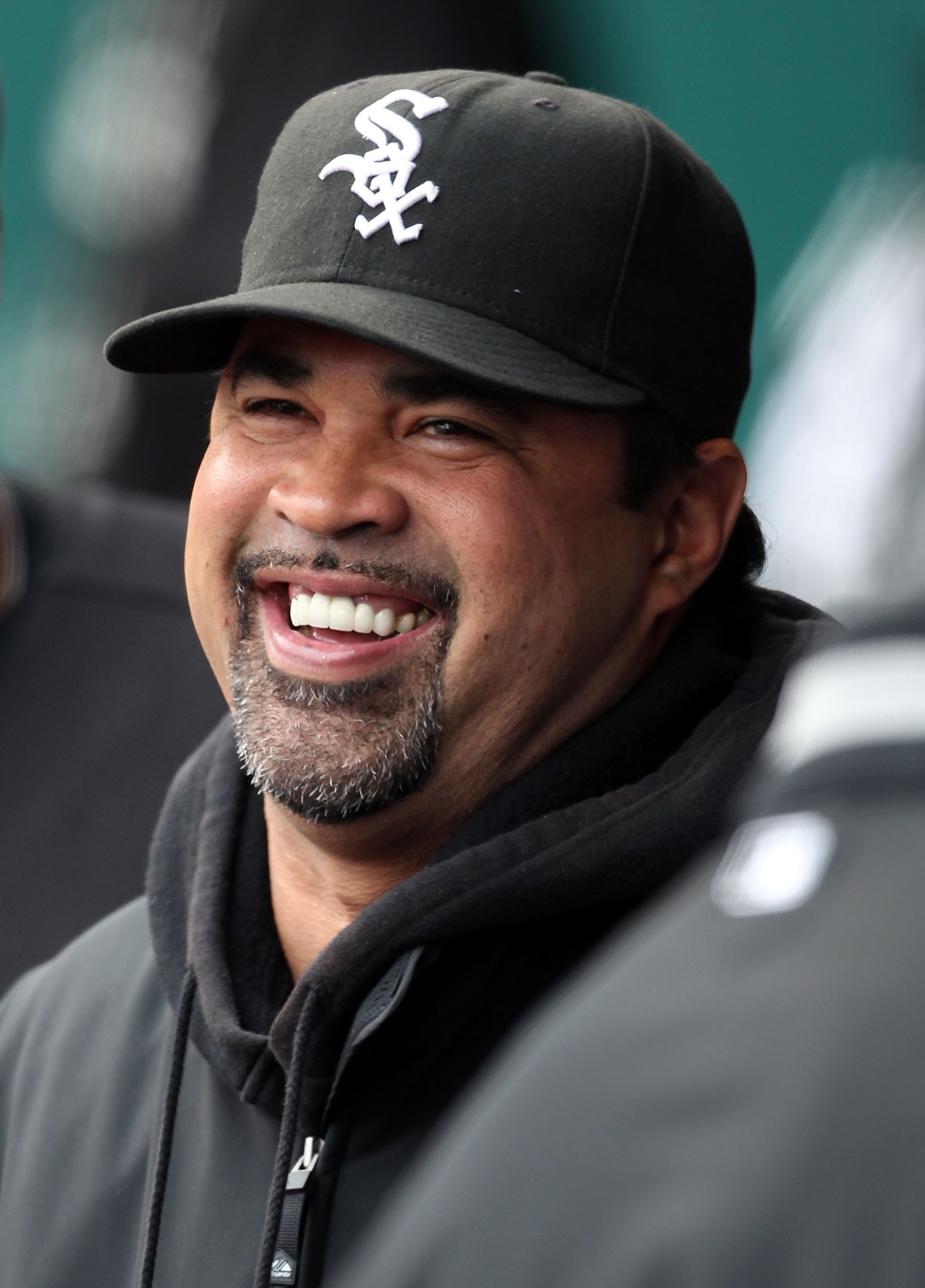 KANSAS CITY, MO - MAY 16:  Manager Ozzie Guillen #13 of the Chicago White Sox talks to players in the dugout prior to the start of the game against the Kansas City Royals on May 16, 2010 at Kauffman Stadium in Kansas City, Missouri.  (Photo by Jamie Squir