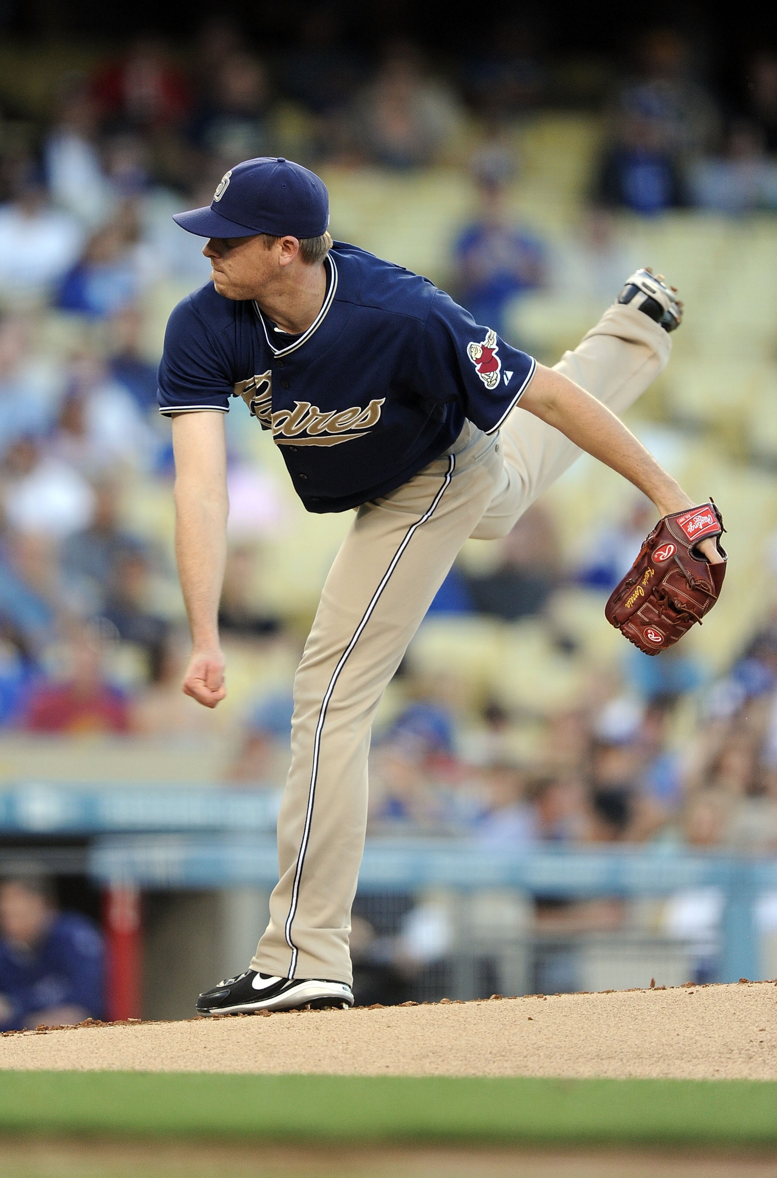 LOS ANGELES, CA - MAY 20:  Kevin Correia #29 of the San Diego Padres pitches against the Los Angeles Dodgers at Dodger Stadium on May 20, 2010 in Los Angeles, California.  (Photo by Harry How/Getty Images)