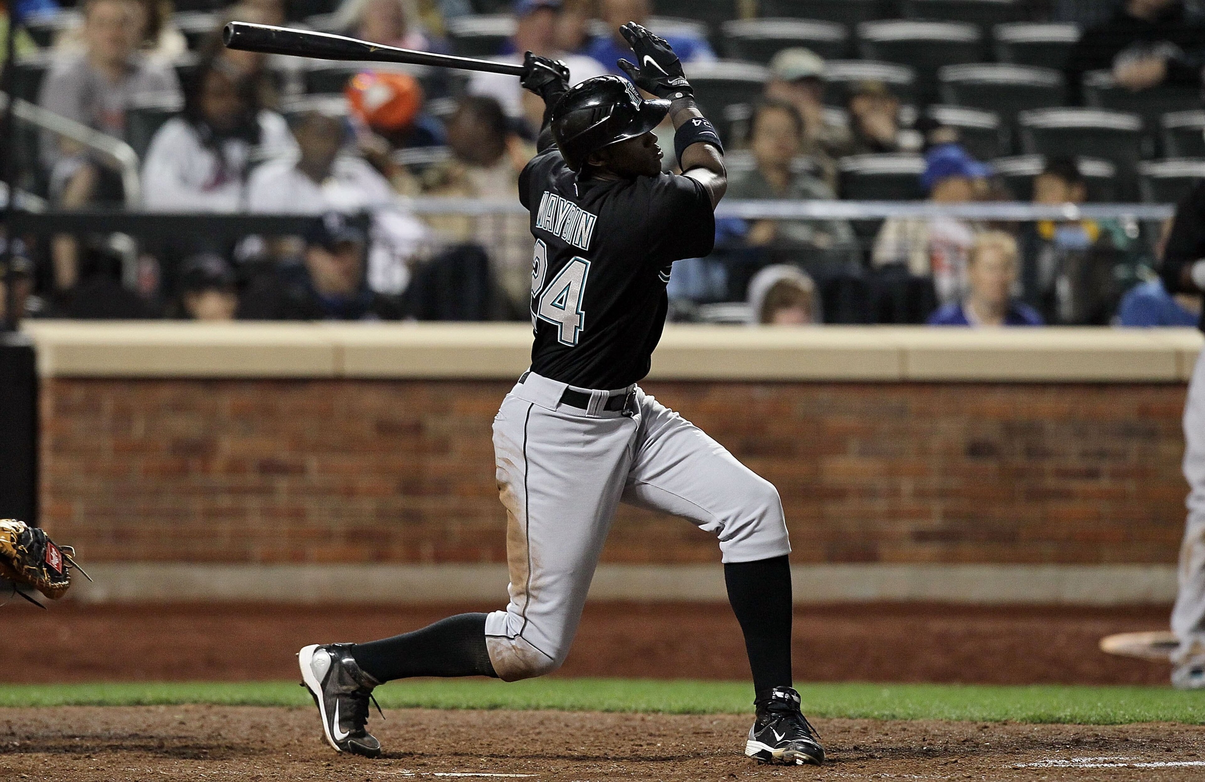 NEW YORK - APRIL 08: Cameron Maybin #24 of the Florida Marlins bats against the New York Mets on April 8, 2010 at Citi Field in the Flushing neighborhood of the Queens borough of New York City. (Photo by Jim McIsaac/Getty Images) NEW YORK - APRIL 08: Cameron Maybin #24 of the Florida Marlins bats against the New York Mets on April 8, 2010 at Citi Field in the Flushing neighborhood of the Queens borough of New York City. (Photo by Jim McIsaac/Getty Images)
