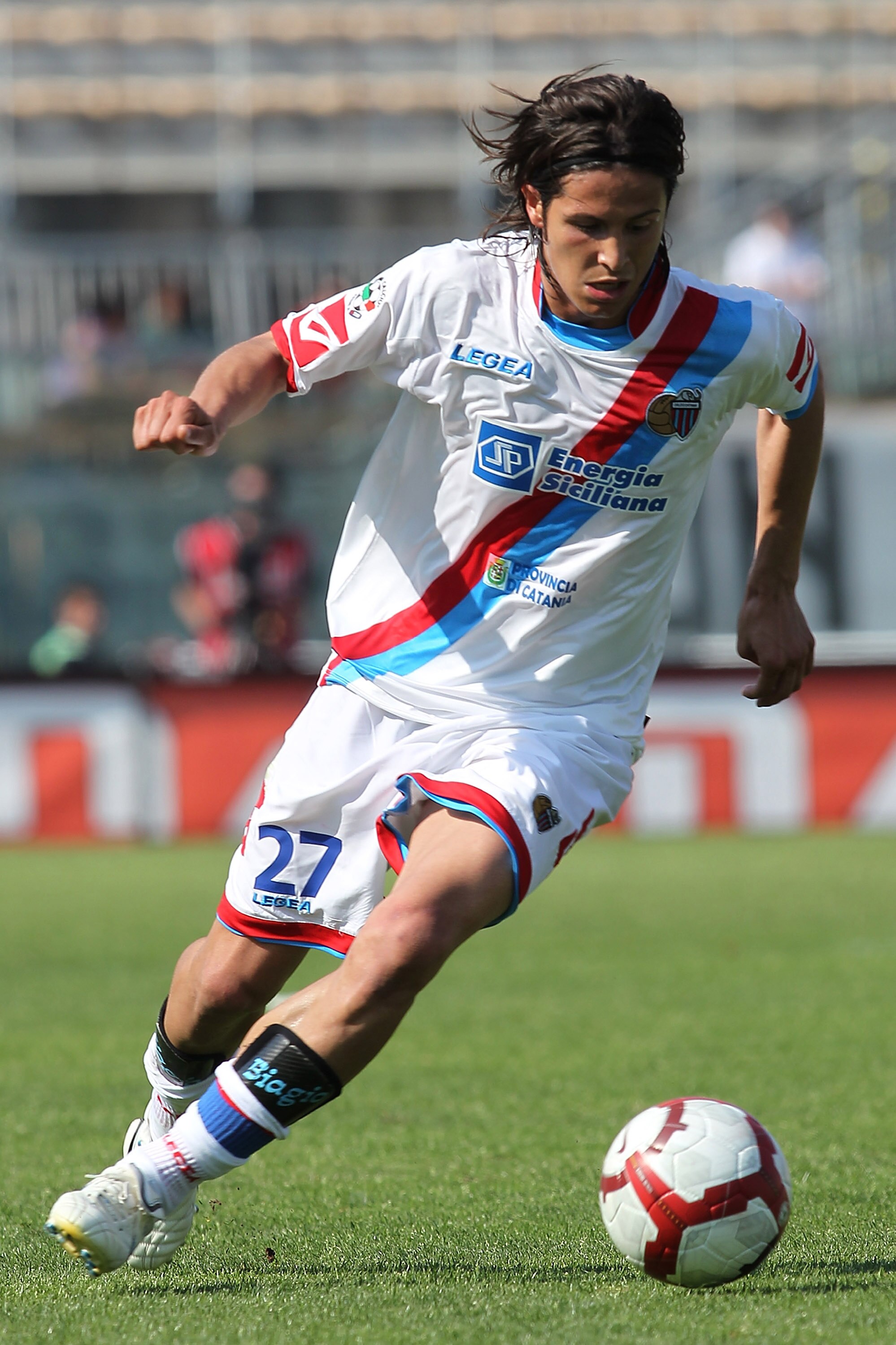 LIVORNO, ITALY - APRIL 25:  Marco Biagianti of Catania Calcio in action during the Serie A match between AS Livorno Calcio and Catania Calcio at Stadio Armando Picchi on April 25, 2010 in Livorno, Italy.  (Photo by Gabriele Maltinti/Getty Images)