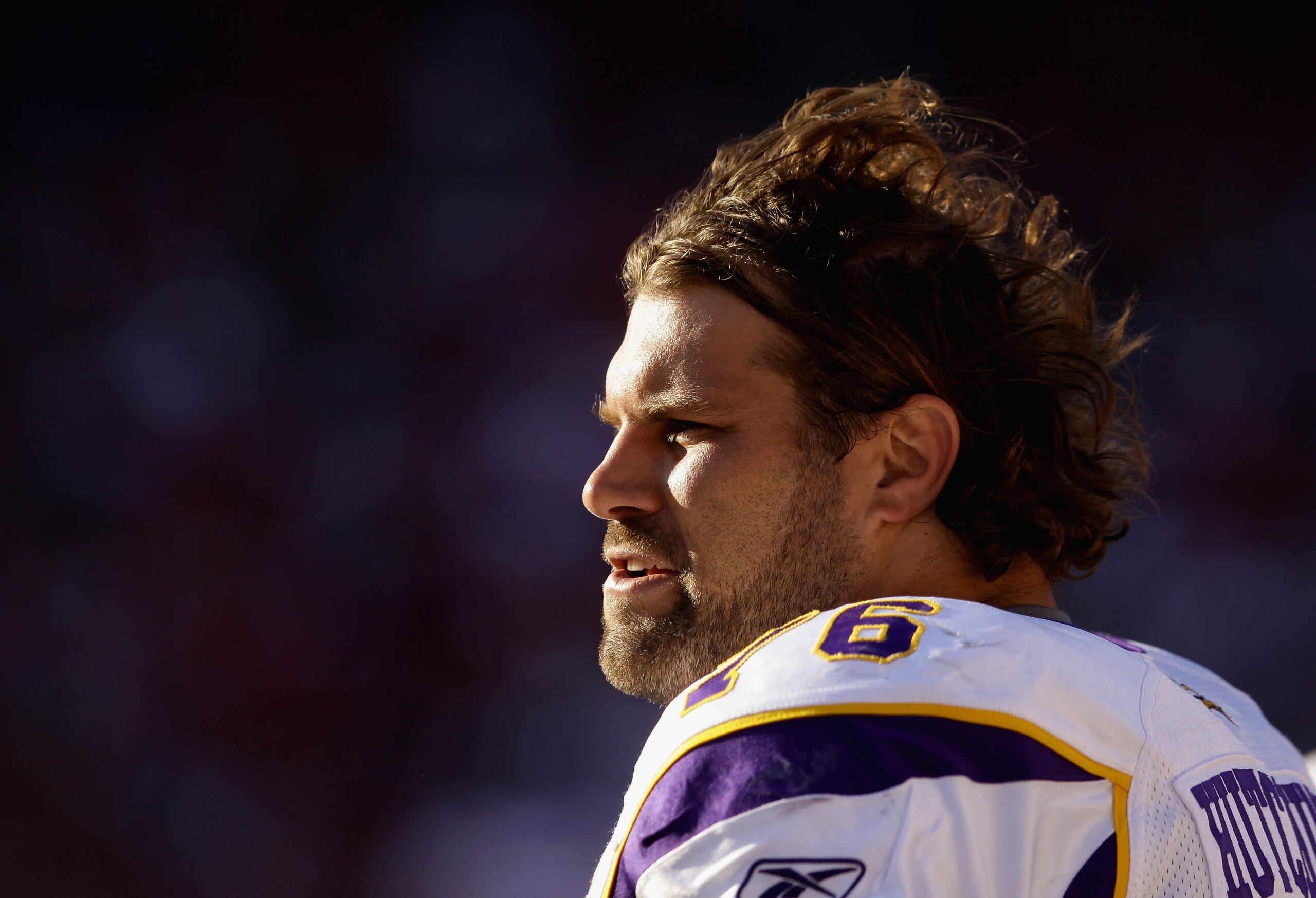 SAN FRANCISCO - AUGUST 22: Steve Hutchinson #76 of the Minnesota Vikings stands on the sidelines during their preseason game against the San Francisco 49ers at Candlestick Park on August 22, 2010 in San Francisco, California. (Photo by Ezra Shaw/Getty I SAN FRANCISCO - AUGUST 22: Steve Hutchinson #76 of the Minnesota Vikings stands on the sidelines during their preseason game against the San Francisco 49ers at Candlestick Park on August 22, 2010 in San Francisco, California. (Photo by Ezra Shaw/Getty I