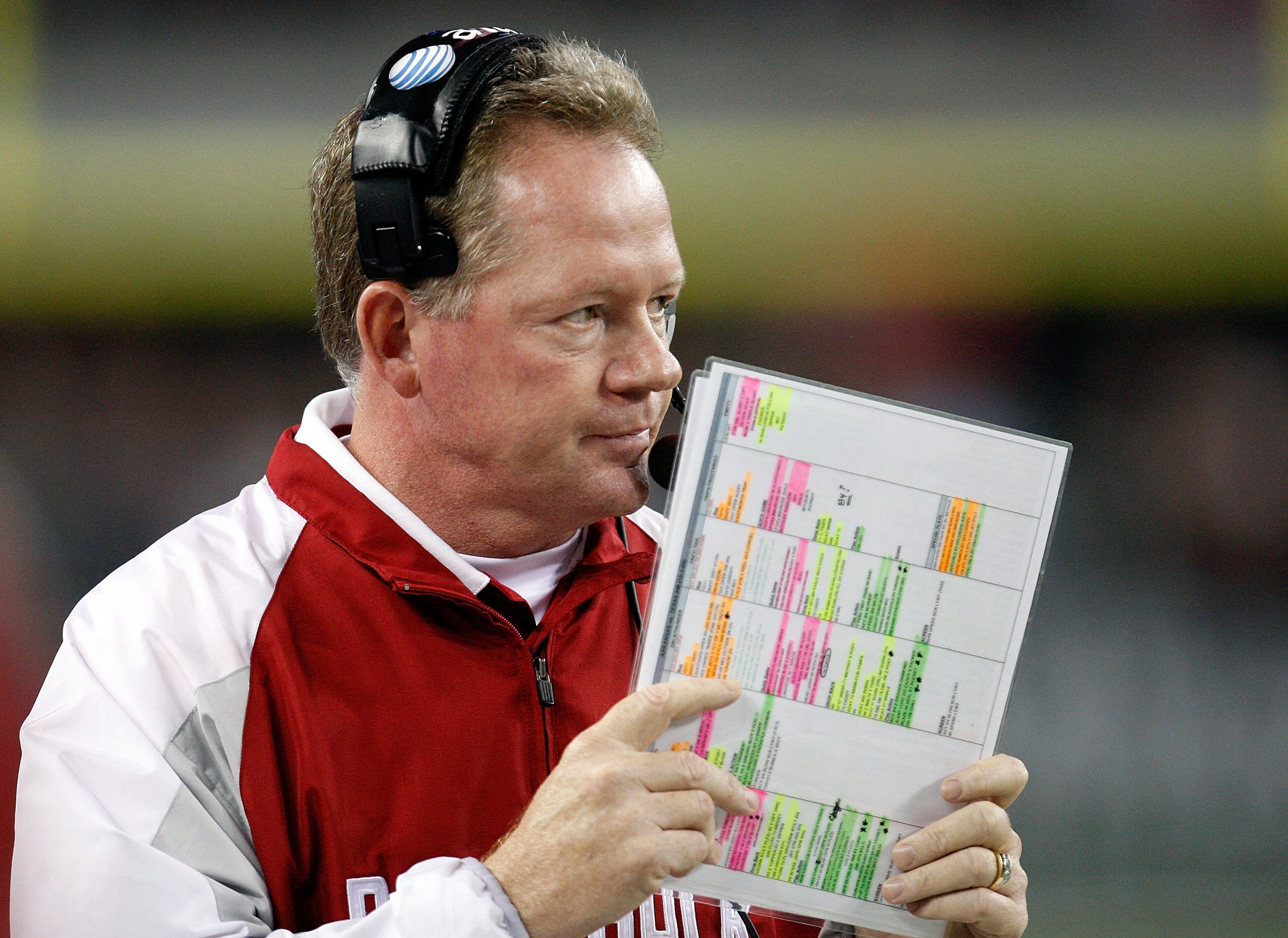 ARLINGTON, TX - OCTOBER 03:  Head coach Bobby Petrino of the Arkansas Razorbacks at Cowboys Stadium on October 3, 2009 in Arlington, Texas.  (Photo by Ronald Martinez/Getty Images)