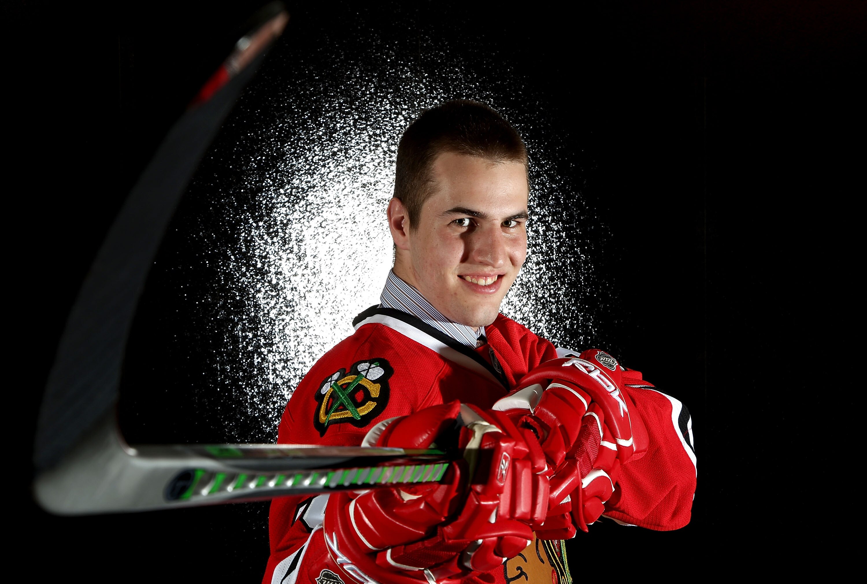 OTTAWA, ON - JUNE 20:  11th overall pick, Kyle Beach of the Chicago Blackhawks poses for a portrait after being selected in the 2008 NHL Entry Draft at Scotiabank Place on June 20, 2008 in Ottawa, Ontario, Canada.  (Photo by Andre Ringuette/Getty Images)