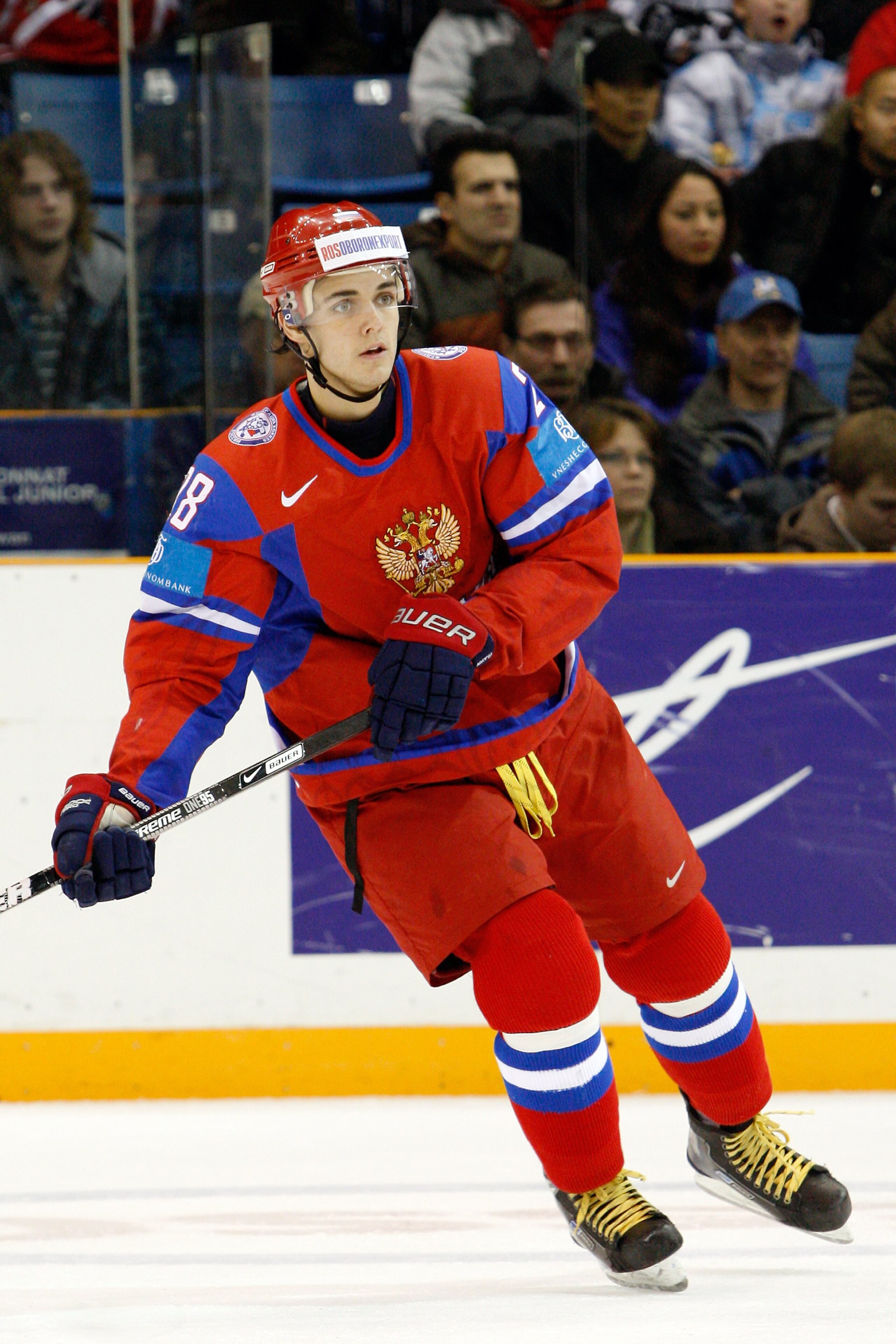 SASKATOON, SK - JANUARY 4:  Nikita Filatov #28 of Team Russia skates during the 2010 IIHF World Junior Championship Tournament Fifth Place game against Team Finland on January 4, 2010 at the Credit Union Centre in Saskatoon, Saskatchewan, Canada.  (Photo 