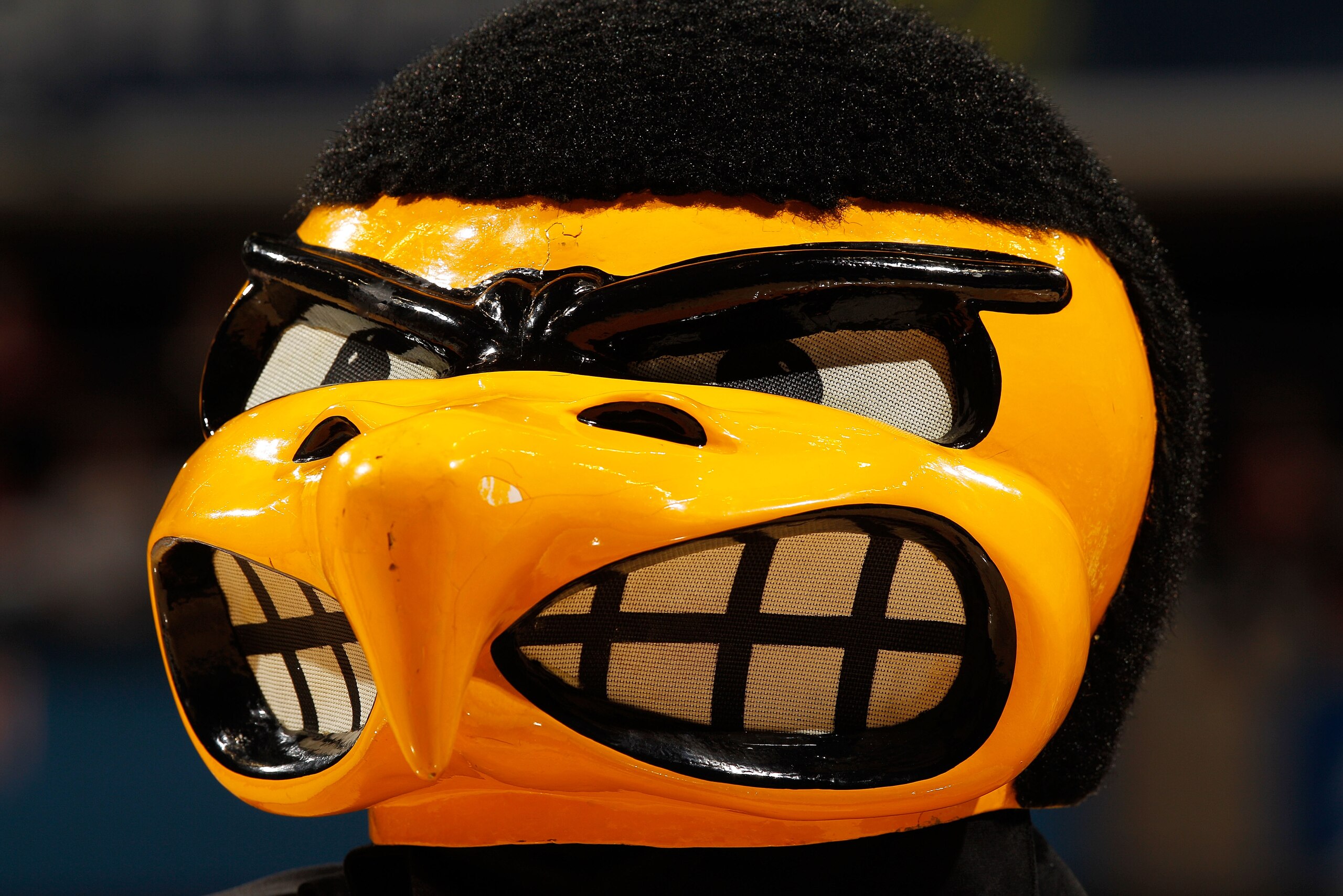 INDIANAPOLIS - MARCH 11:  'Herky', mascot of the Iowa Hawkeyes performs during the game against the Michigan Wolverines in the first round of the Big Ten Men's Basketball Tournament at Conseco Fieldhouse on March 11, 2010 in Indianapolis, Indiana.  (Photo