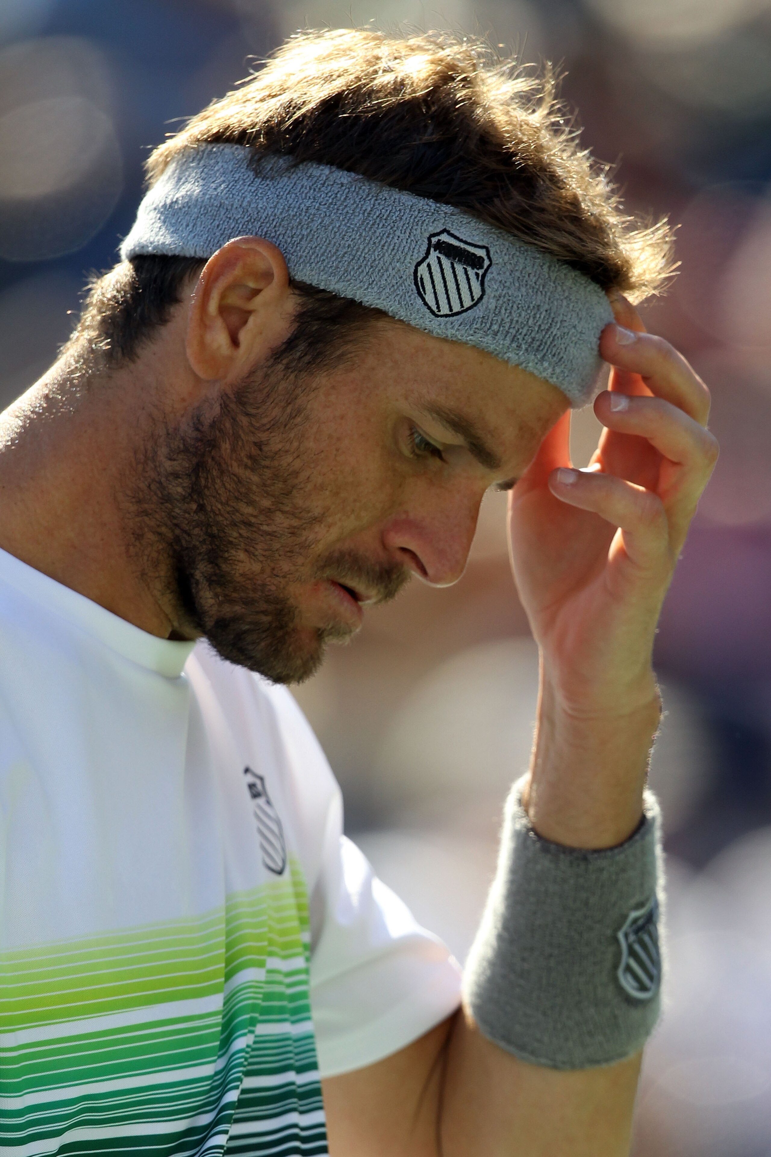 NEW YORK - SEPTEMBER 06:  Mardy Fish of the United States reacts after a point played against Novak Djokovic of Serbia during the men's singles match on day eight of the 2010 U.S. Open at the USTA Billie Jean King National Tennis Center on September 6, 20
