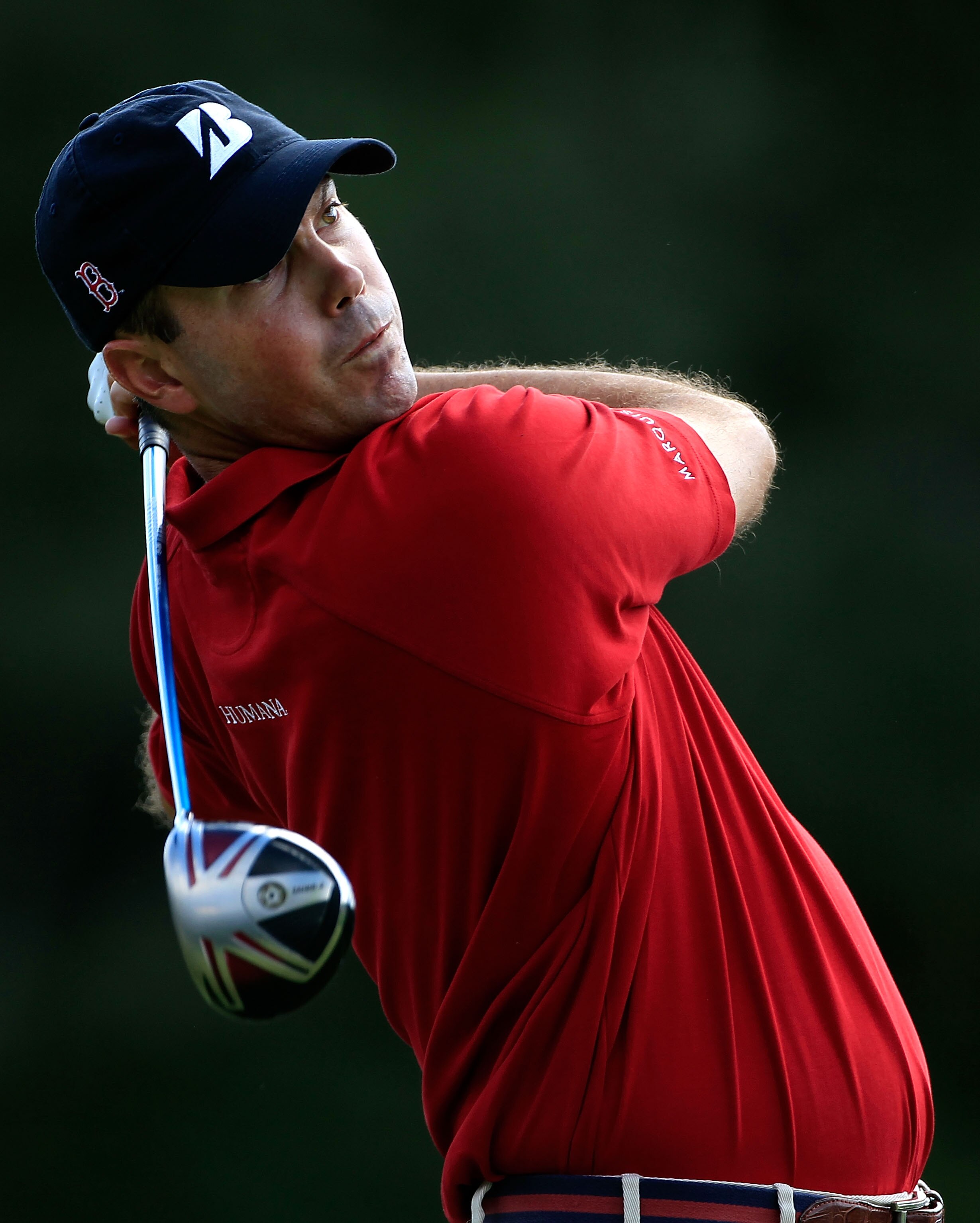 NORTON, MA - SEPTEMBER 05:  Matt Kuchar hits a tee shot on the seventh hole during the third round of the Deutsche Bank Championship at TPC Boston on September 5, 2010 in Norton, Massachusetts.  (Photo by Michael Cohen/Getty Images)
