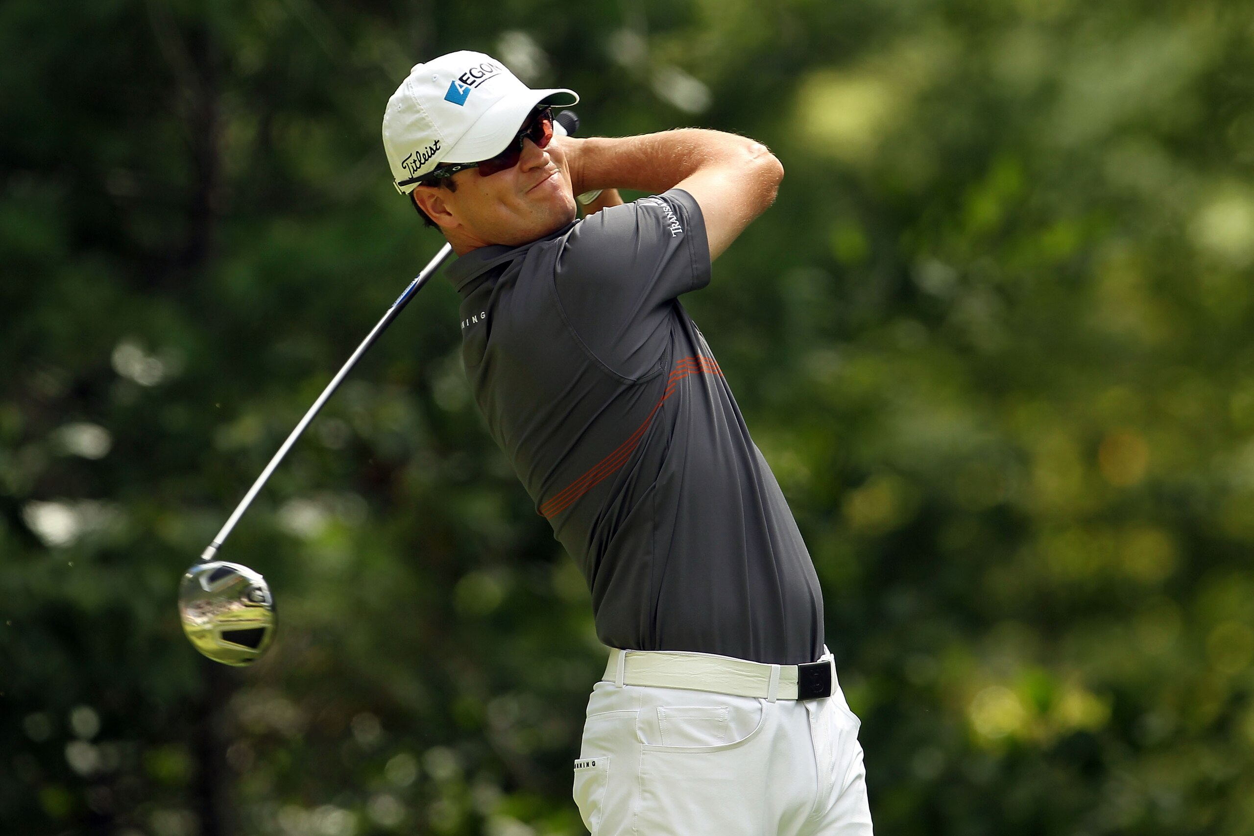NORTON, MA - SEPTEMBER 05:  Zach Johnson tees off on the ninth hole during the third round of the Deutsche Bank Championship at TPC Boston on September 5, 2010 in Norton, Massachusetts.  (Photo by Mike Ehrmann/Getty Images)