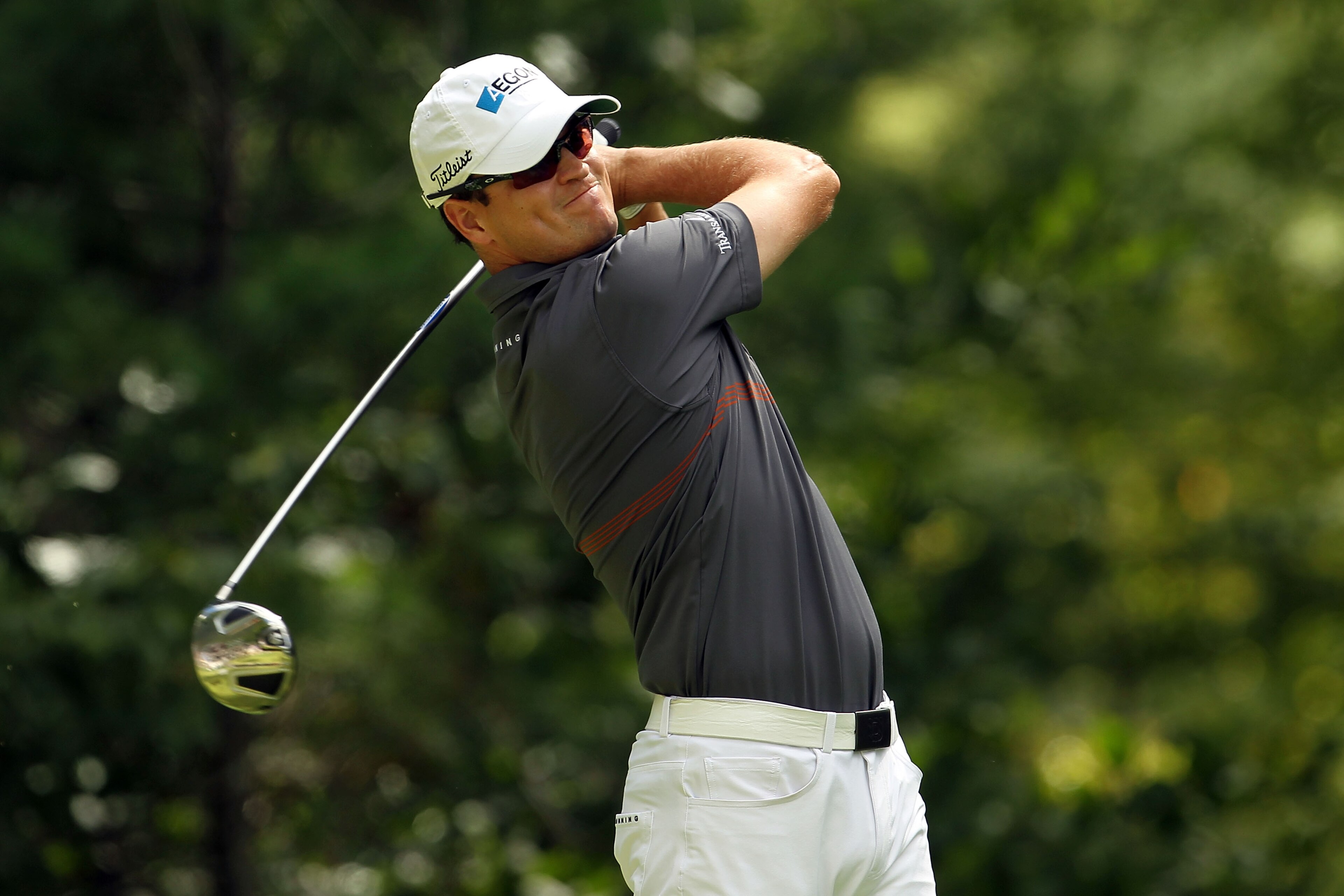 NORTON, MA - SEPTEMBER 05:  Zach Johnson tees off on the ninth hole during the third round of the Deutsche Bank Championship at TPC Boston on September 5, 2010 in Norton, Massachusetts.  (Photo by Mike Ehrmann/Getty Images)